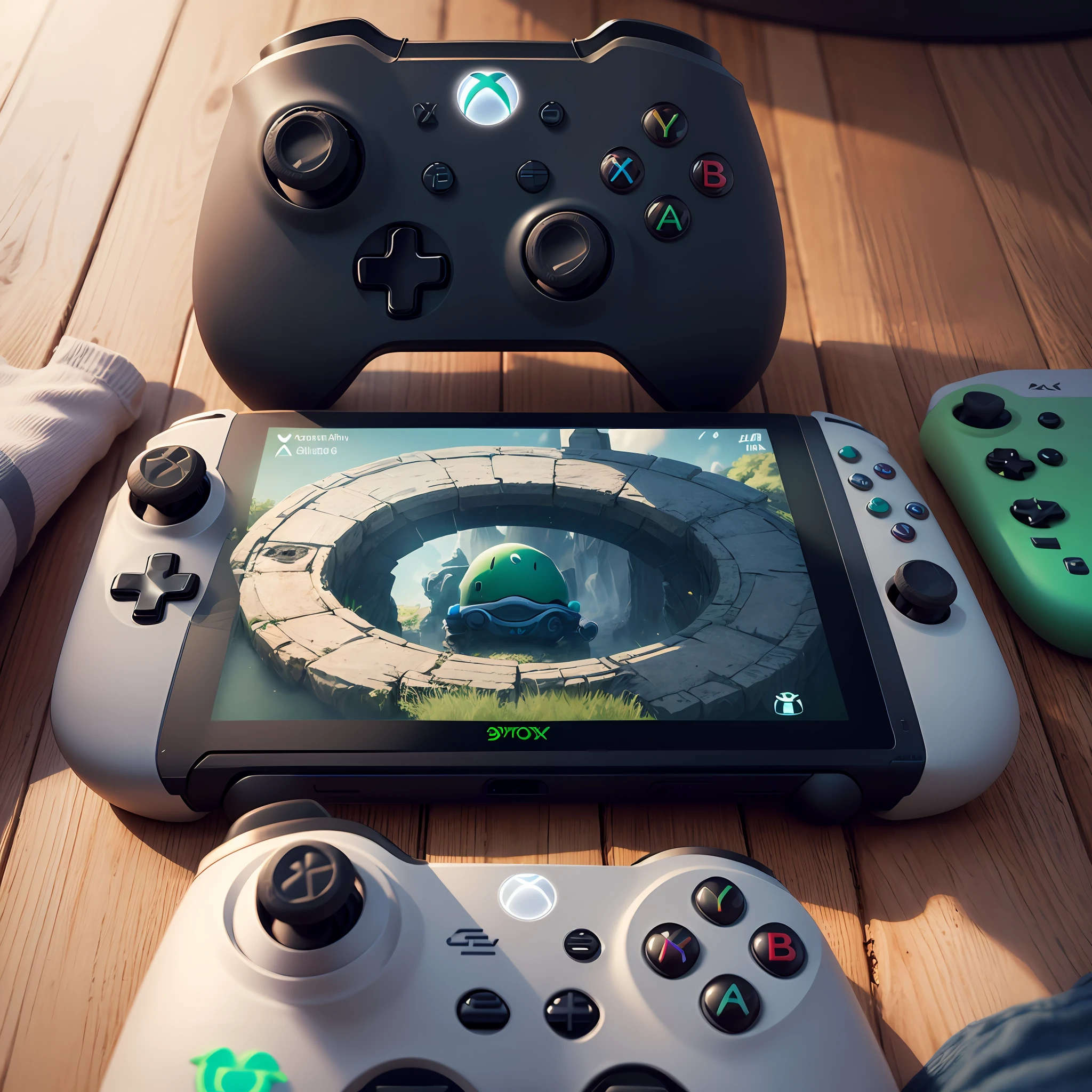 Misture a logo do xbox com a logo da Playstation e do nintendo switch --auto