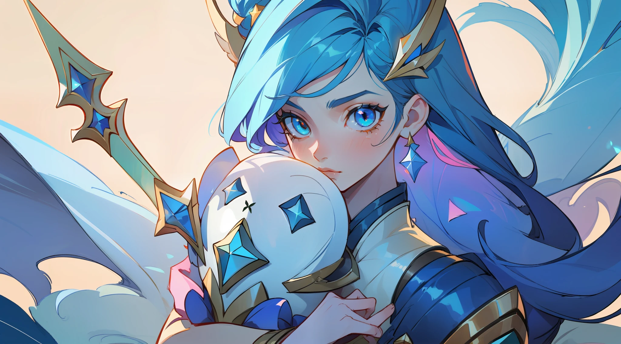 (masterpiece, best quality), intricate details, 8k, artstation, sharp focus, 1girl, star guardian, league of legends, (bright color theme)
