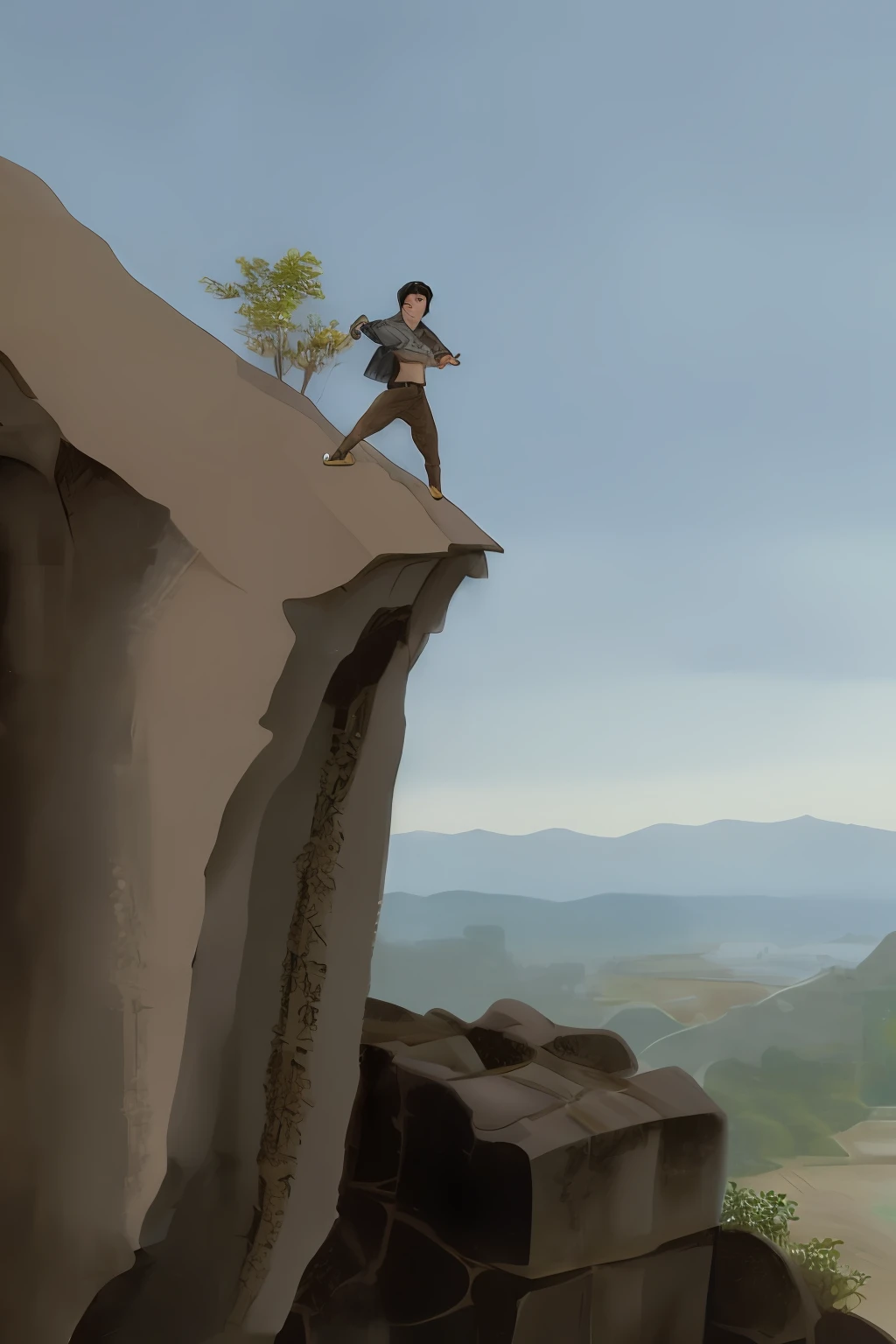 Sanjiu stood on top of the Great Wall