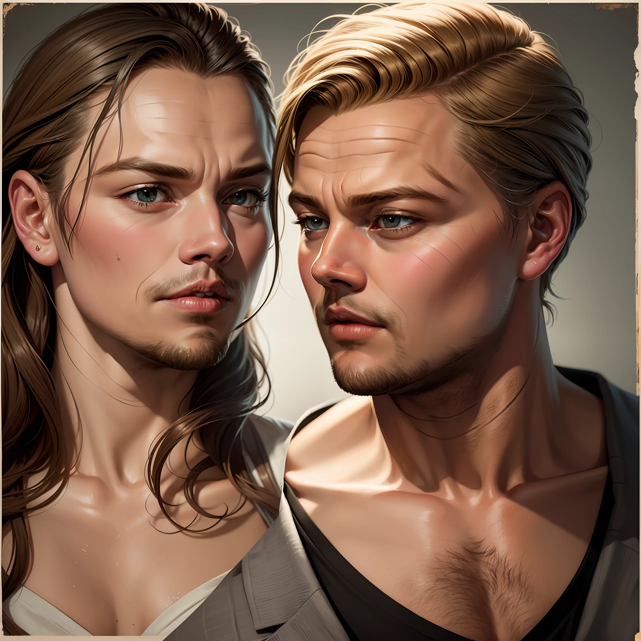 Leonardo DiCaprio portrait 1950 poster style