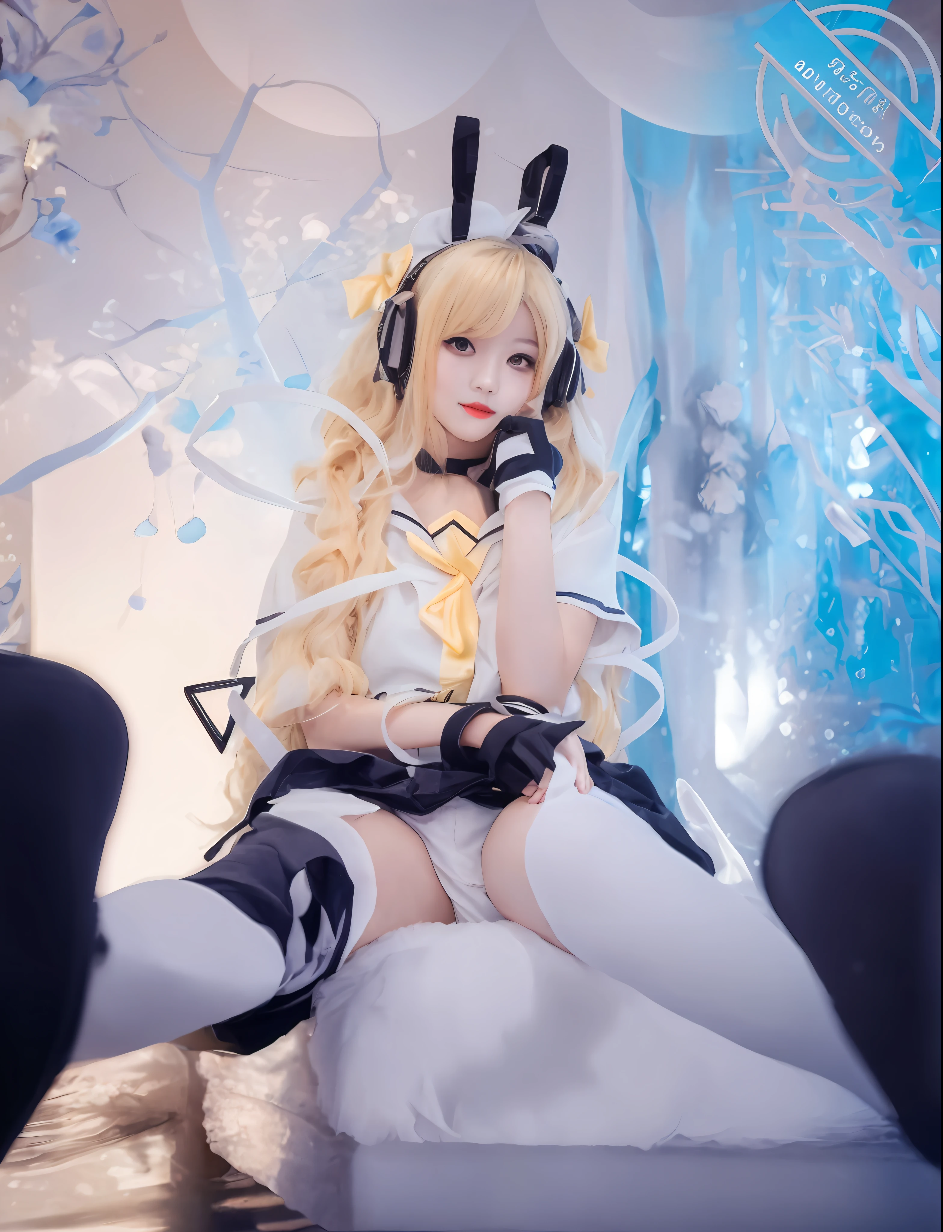 ((RAW photo, best quality)), (realistic, photo-realistic:1.3), masterpiece, an extremely delicate and beautiful, extremely detailed, CG, unity , 2k wallpaper, Amazing, finely detail, light smile, extremely detailed CG unity 8k wallpaper, huge file size, ultra-detailed, high resolution, absurdres, soft light, beautiful detailed girl, detailed fingers, extremely detailed eyes and face, beautiful detailed nose, beautiful detailed eyes, long eyelashes, light on face, looking at viewer, 1girl, (full body), ((small )), realistic face, realistic body, beautiful detailed thigh, long hair, breastsng at viewer, blue eyes, skirt, blond hair, shirt, long sleeves, white shirt, glasses, pants, black skirt, blurry, lips, blurry background, black pants, red lips, (ulzzang-6500-v1.1:0.4),
