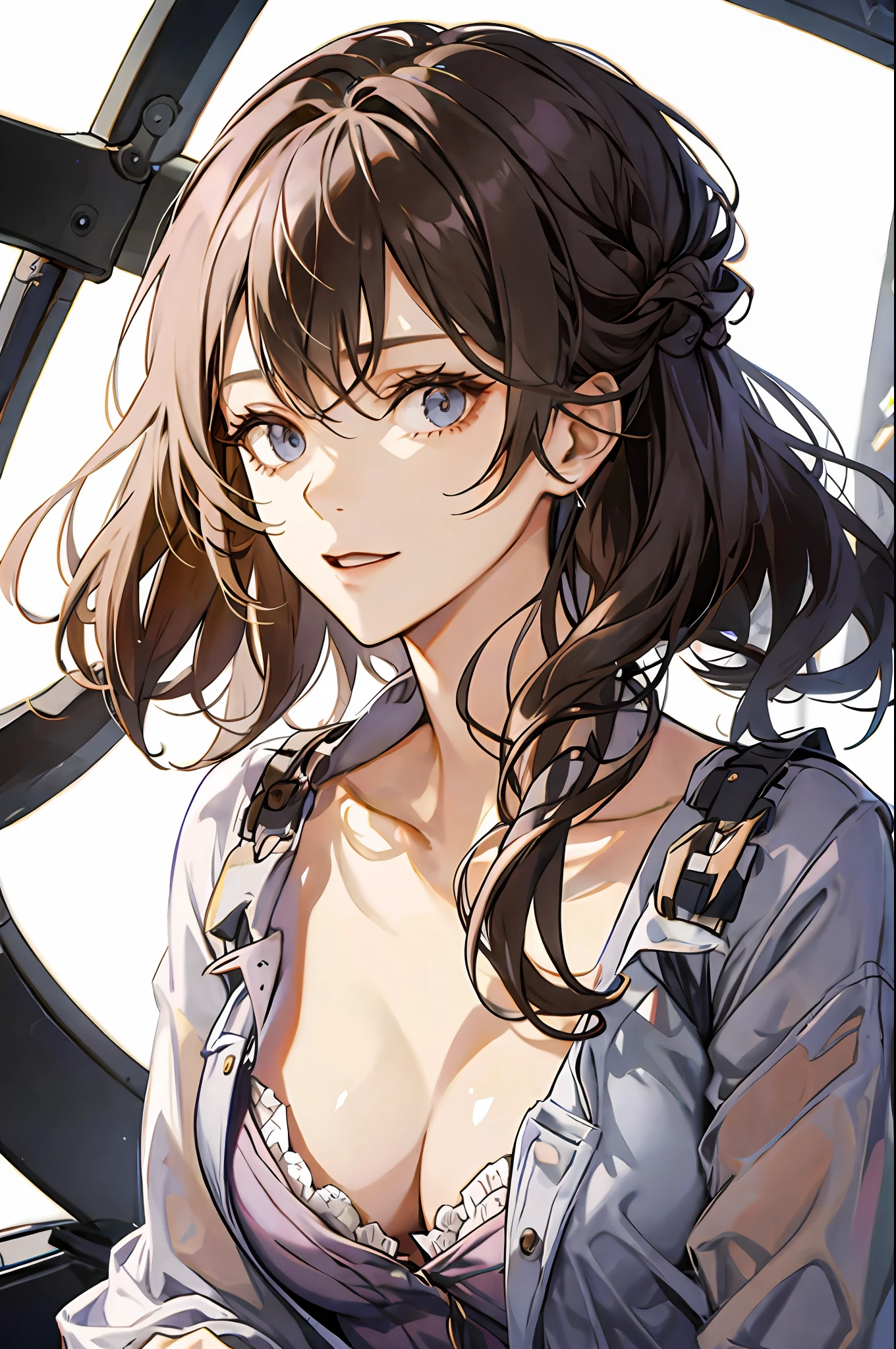 A woman who is,Bare body,The face is shy