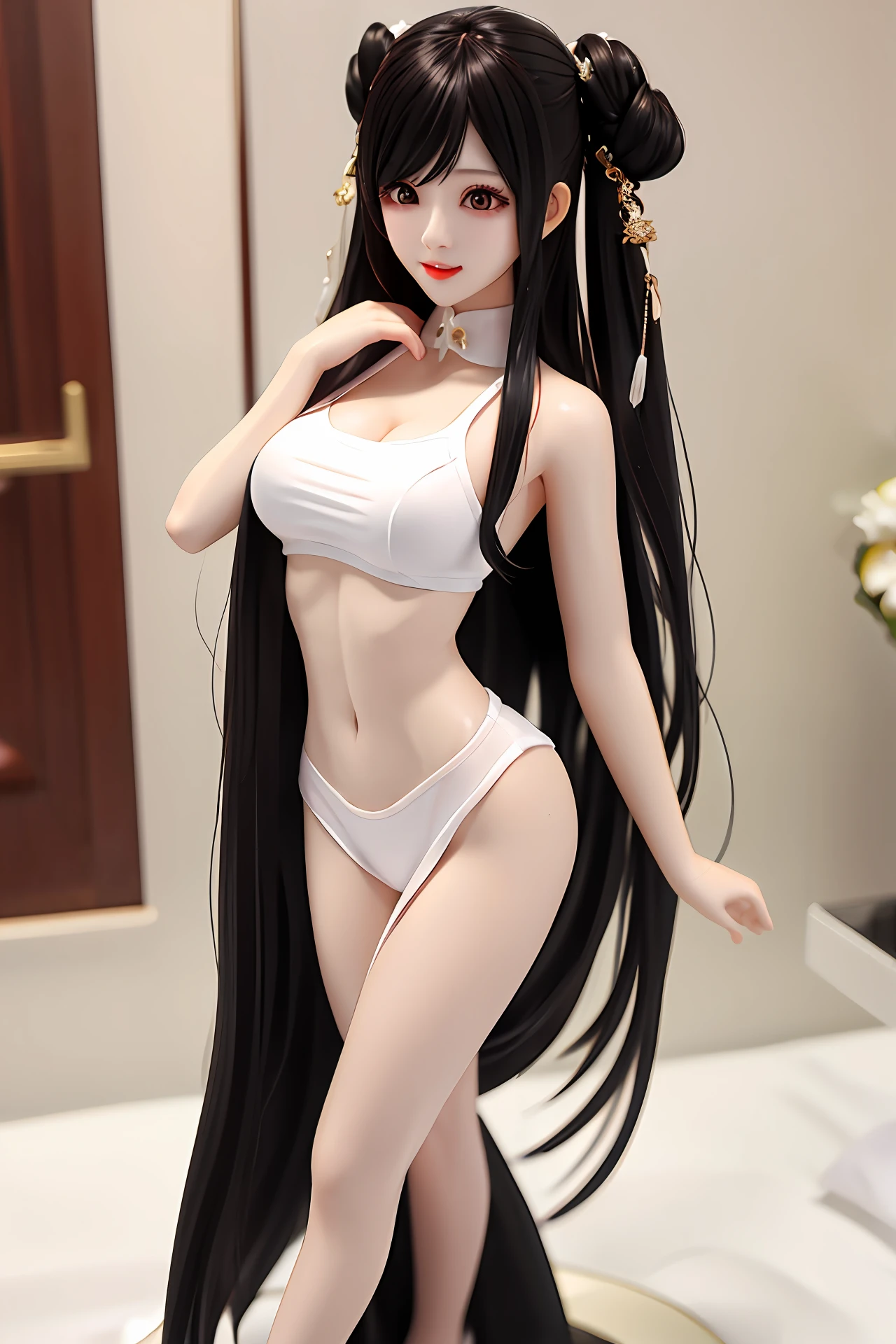 The long-haired，Slim figure，Bigchest，Skin whitening，female pervert，Need，