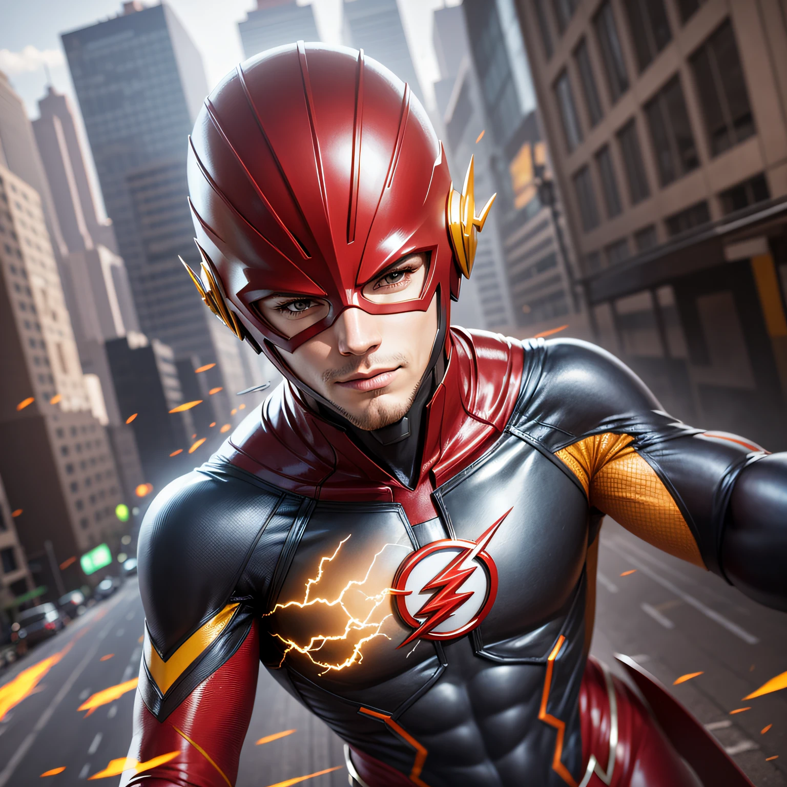 Create ultra-detailed art with the X-Men's Mercury taking on DC's Flash. cena de filme, ultra realista --auto