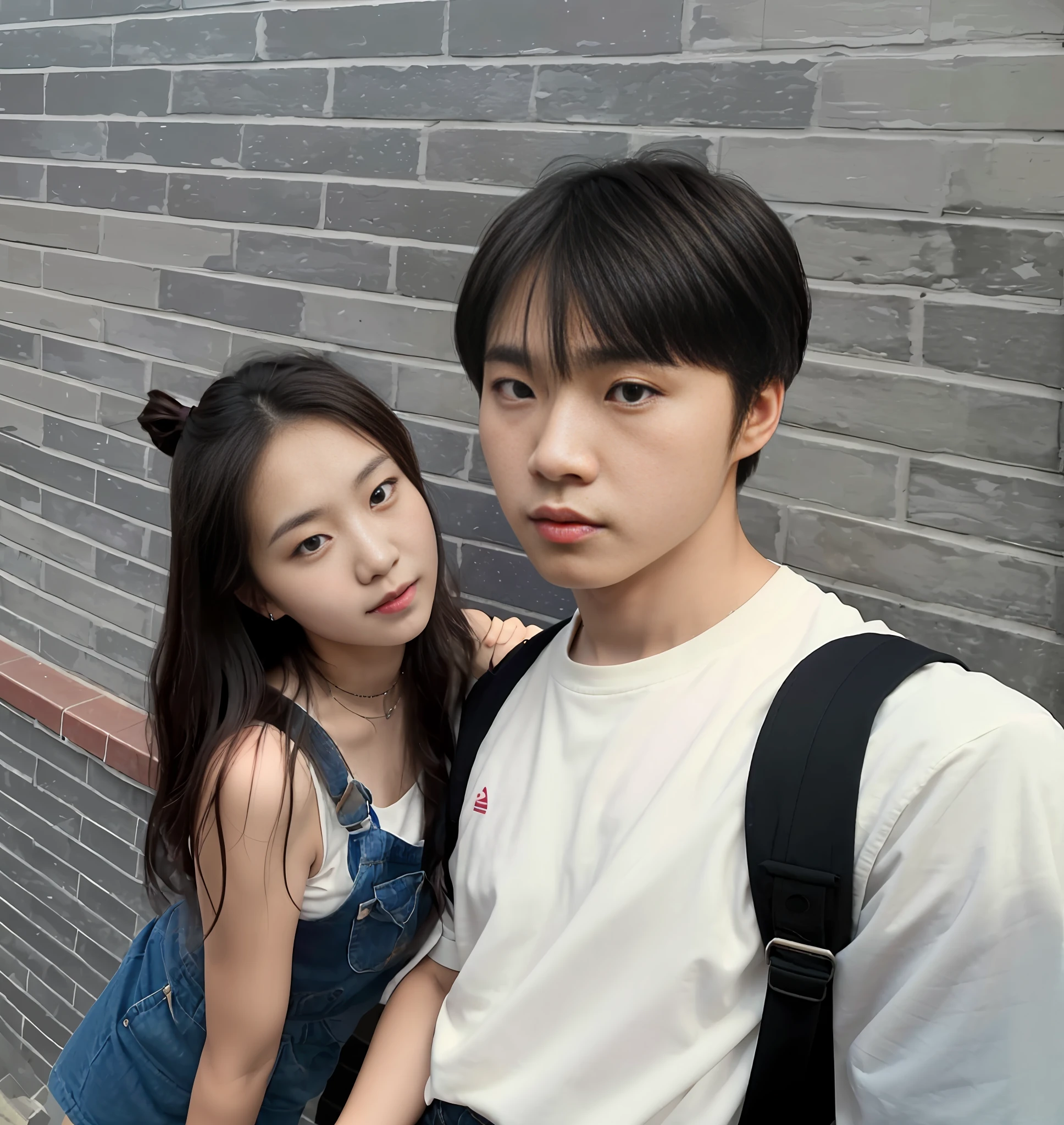 there is a man and woman posing for a picture together, 8k selfie photograph, cute couple, yanjun cheng, Ruan Jia and Fenghua Zhong, couple pose, nixeu and sakimichan, xision wu, couple, KDA和Sam Yang。, zmonzheng, personal profile picture, 8k --height 768