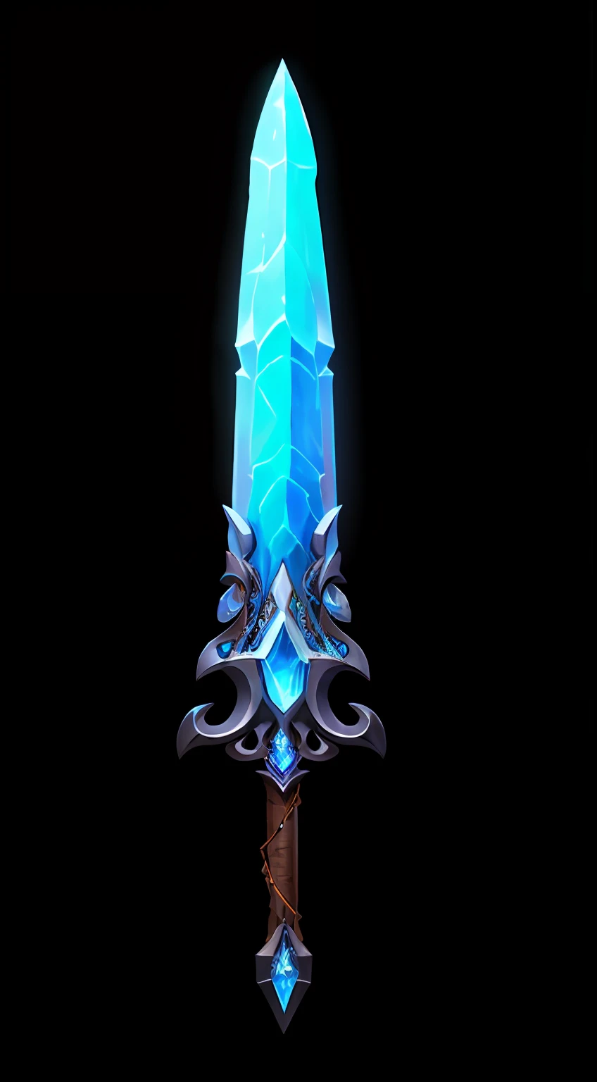a fantasy Sword  crystallineAI,  intricate,