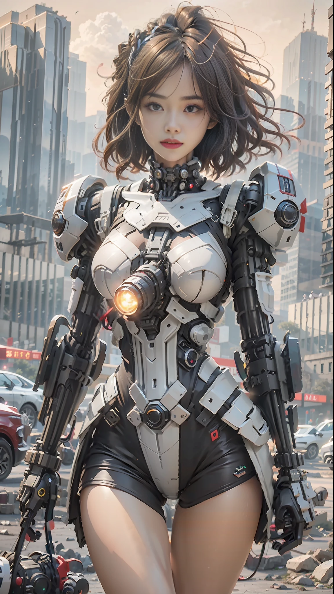 ((Best quality)), ((masterpiece)), (highly detailed:1.3), 3D,Shitu-mecha, beautiful cyberpunk women with her mecha in the ruins of city from a forgoten war, ancient technology,HDR (High Dynamic Range),Ray Tracing,NVIDIA RTX,Super-Resolution,Unreal 5,Subsurface scattering,PBR Texturing,Post-processing,Anisotropic Filtering,Depth-of-field,Maximum clarity and sharpness,Multi-layered textures,Albedo and Specular maps,Surface shading,Accurate simulation of light-material interaction,Perfect proportions,Octane Render,Two-tone lighting,Low ISO,White balance,Rule of thirds,Wide aperature,8K RAW,Efficient Sub-Pixel,sub-pixel convolution,luminescent particles,light scattering,Tyndall effect