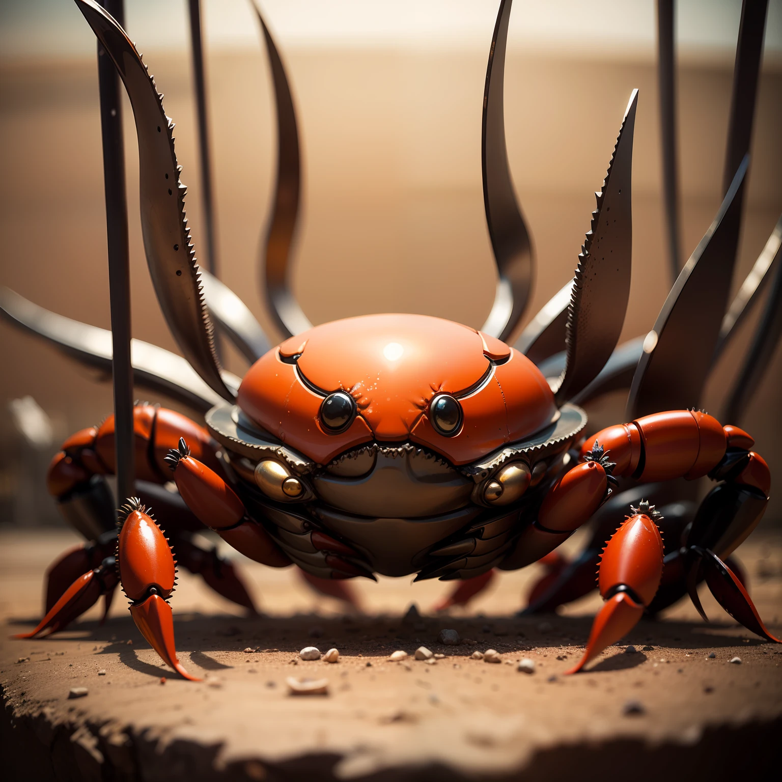 crabs,Steel abstract sculpture,mega --auto
