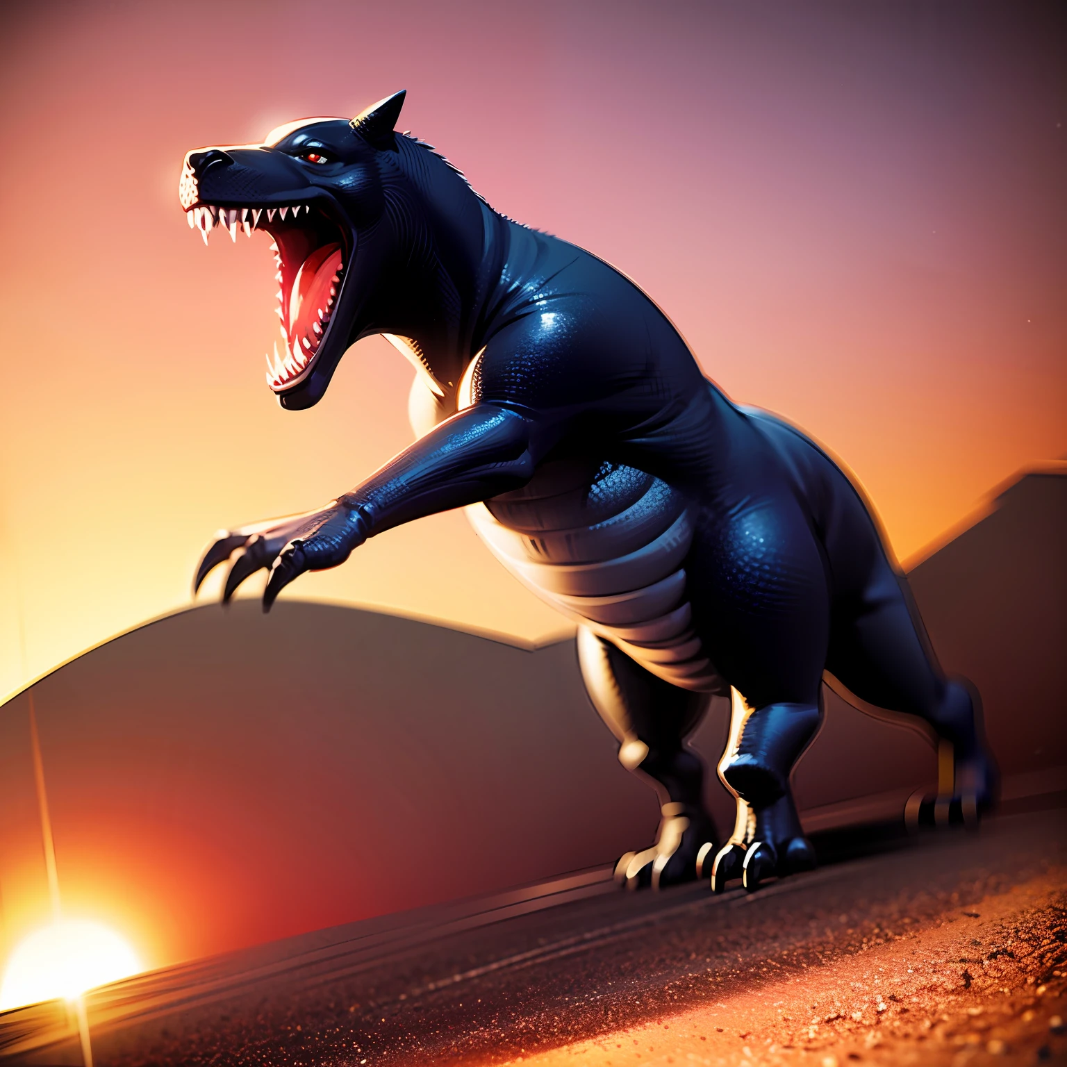 Blue Electric Tyrannosaurus rex