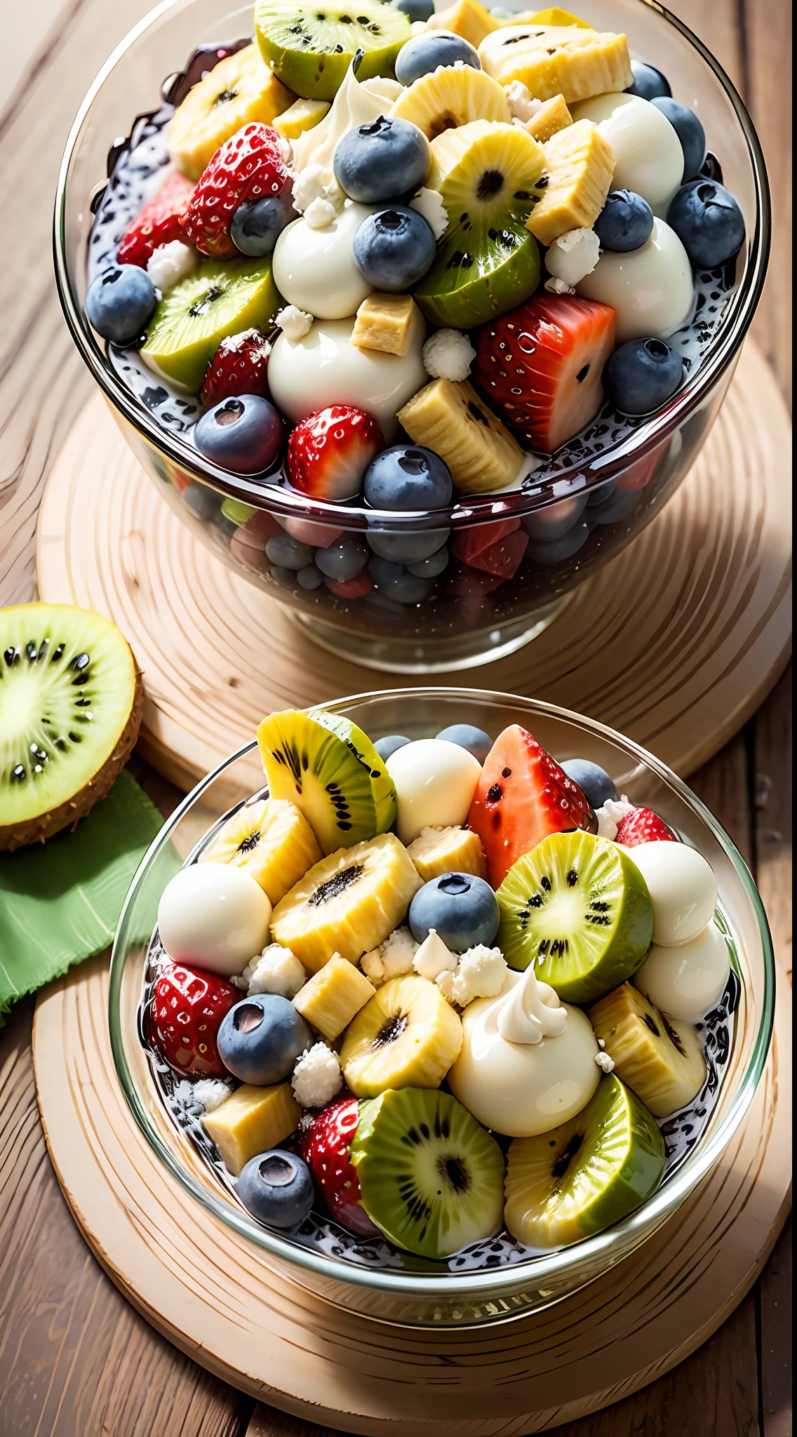 2 tablespoons chia seeds 1 cup milk (can be cow's milk, vegetable milk or yogurt) 1 tablespoon honey or other sweetener of your choice 1 teaspoon vanilla extract (optional) Chopped fresh fruits (For example, strawberries, kiwi, mango, a banan, water melon, blueberries, etc.) for topping --auto --s2