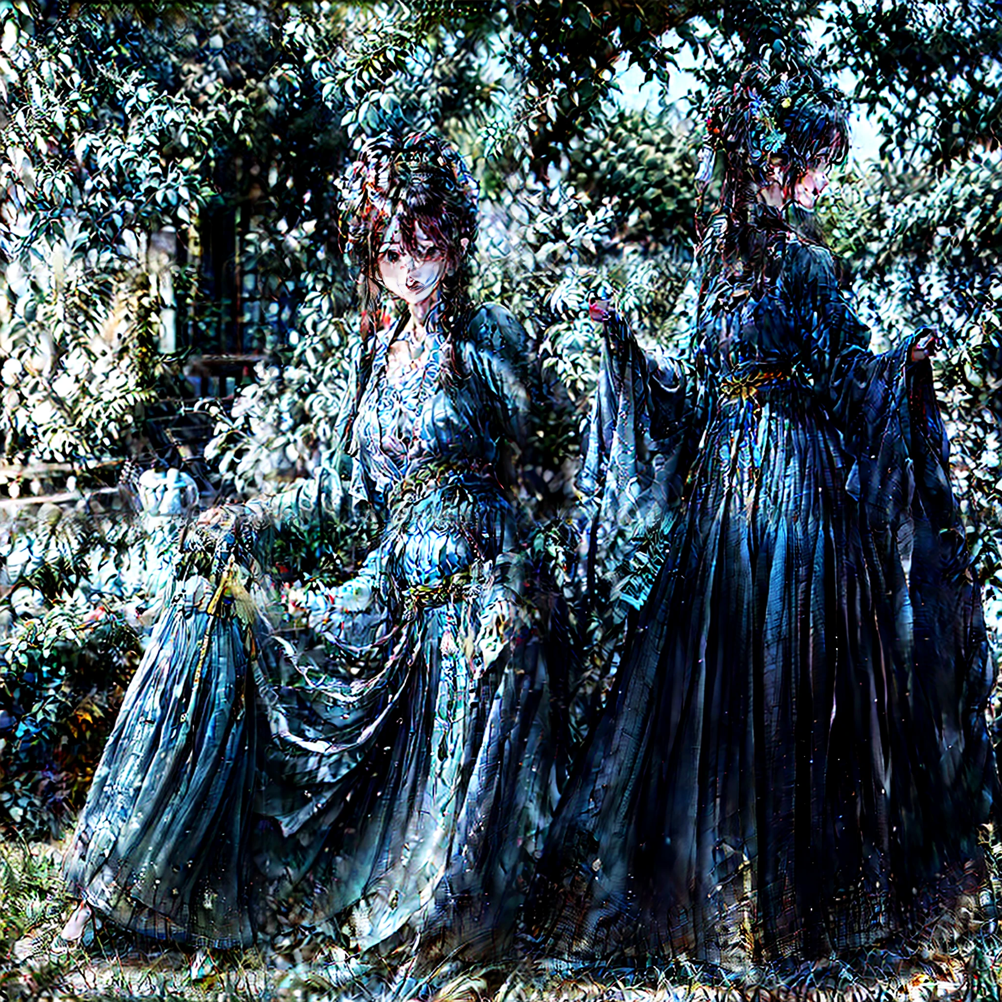 Create a breathtaking masterpiece with stunning ray tracing effects,Features two charming girls,They have a delicate and slender body、exquisite curve、Proportional limbs,And complemented by the best shadows and realistic lighting。Have medium-sized breasts,Expose cleavage,perfect faces,Glossy skin and beautiful eyes,The hair is white