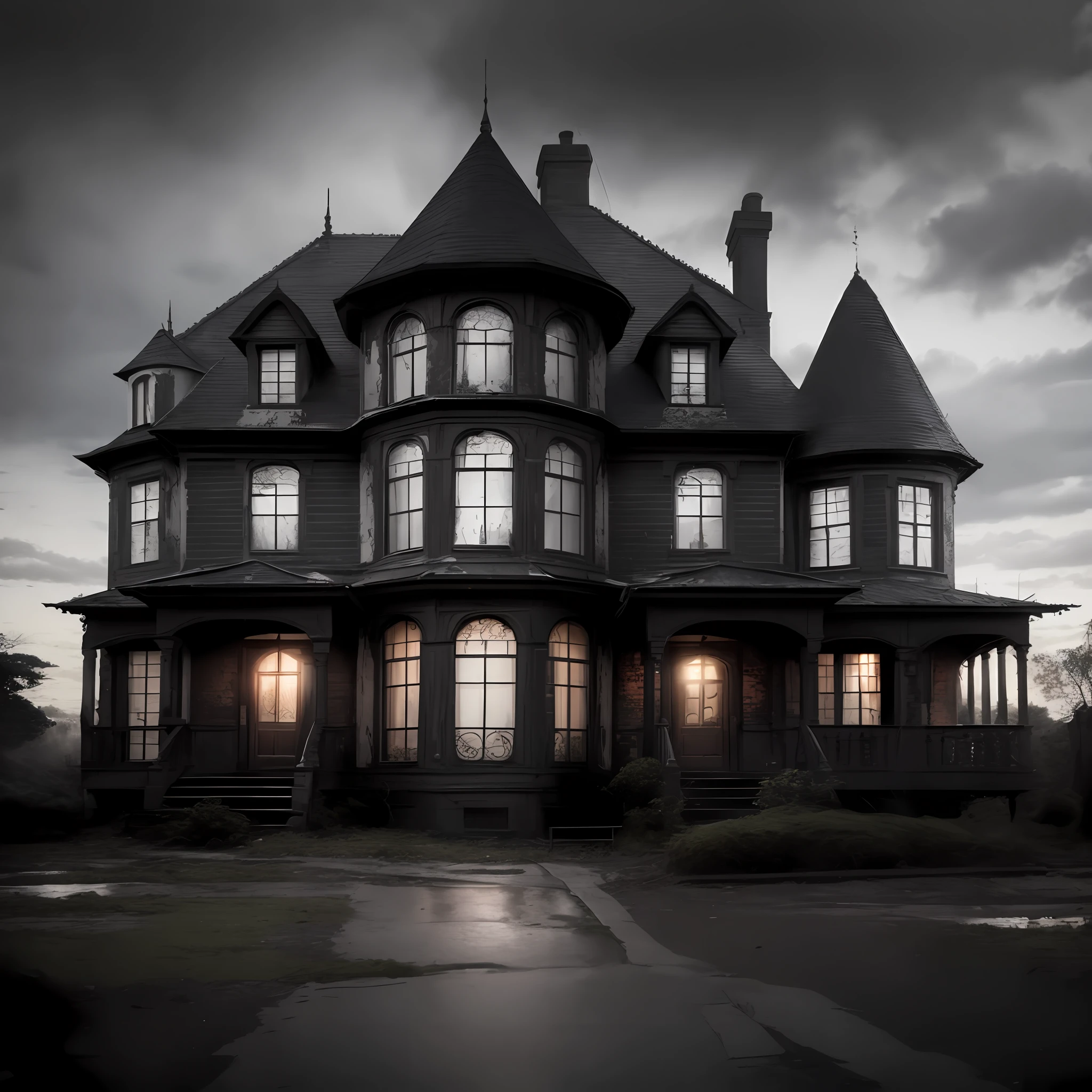 arafed house with a dark roof and a dark sky, location of a dark old house, gothic mansion, spooky mansion, exterior misterioso, haunted house, Casa Vitoriana, haunted house themed, Casa Preta, haunted gothic hotel, an old abandoned mansion, victorian manor, assombroso e assustador, room of a dark mansion, victorian gothic, eerie looking, dark building --auto