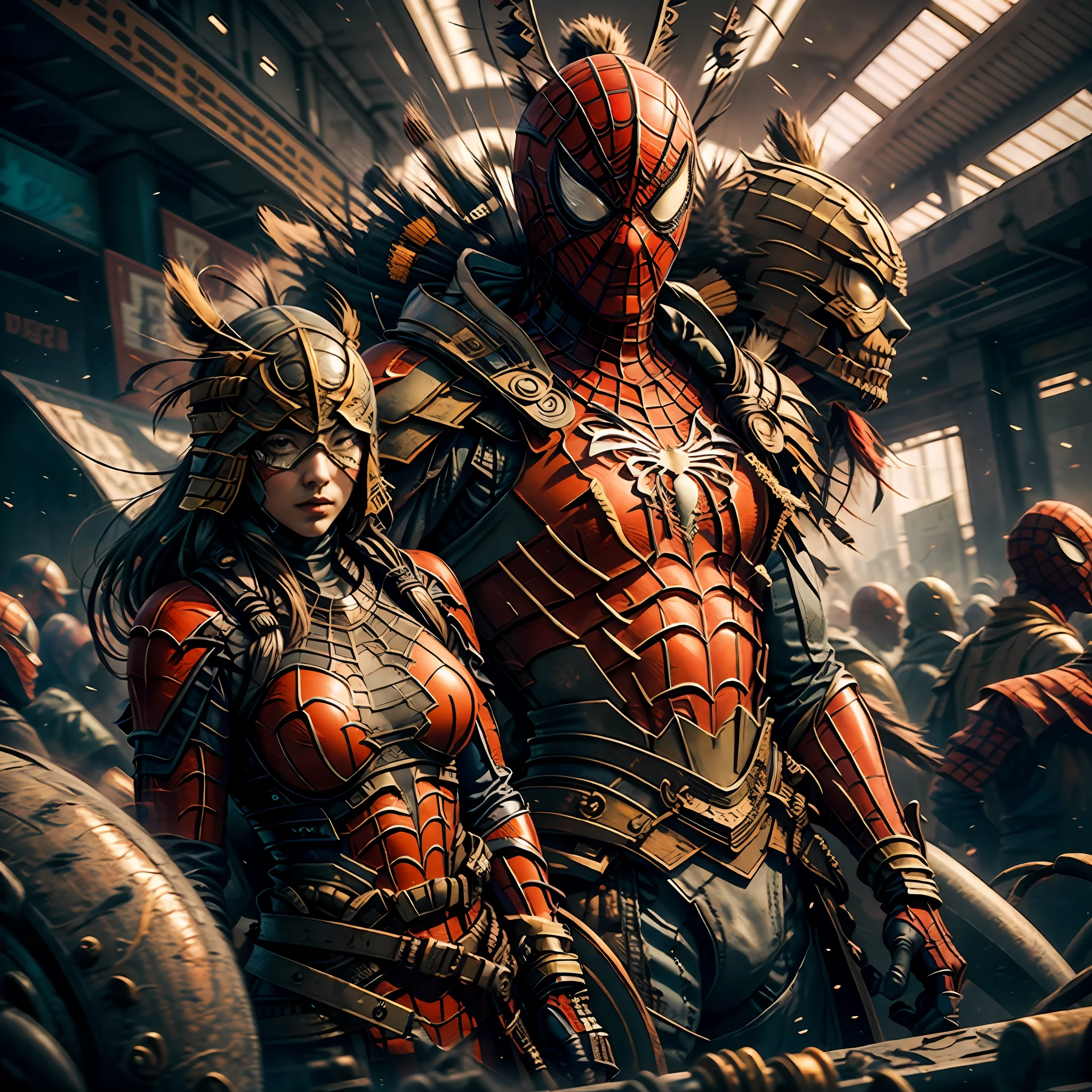 Beautiful woman detailed defined body using Spider-Man role-playing, big tits, --auto