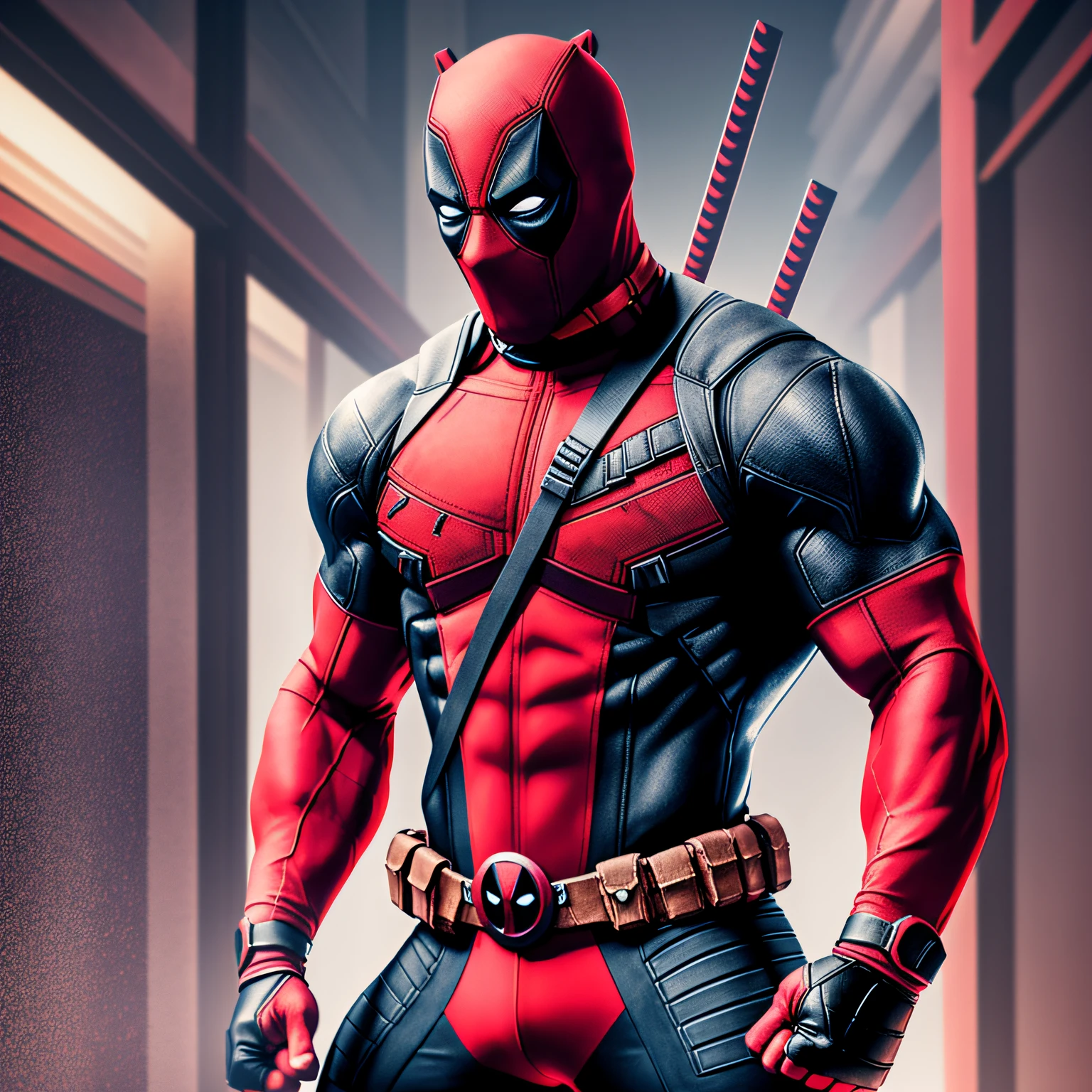 Create Deadpool in a cyberpunk version as if it were a hacker --auto
