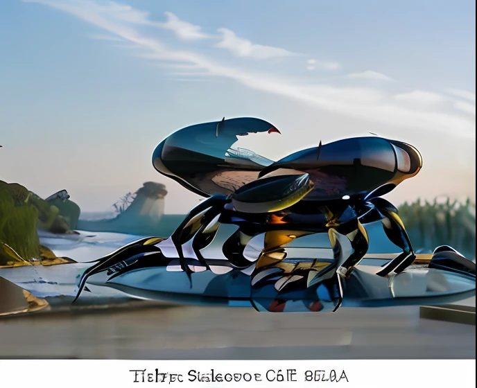 Glass crab sculpture