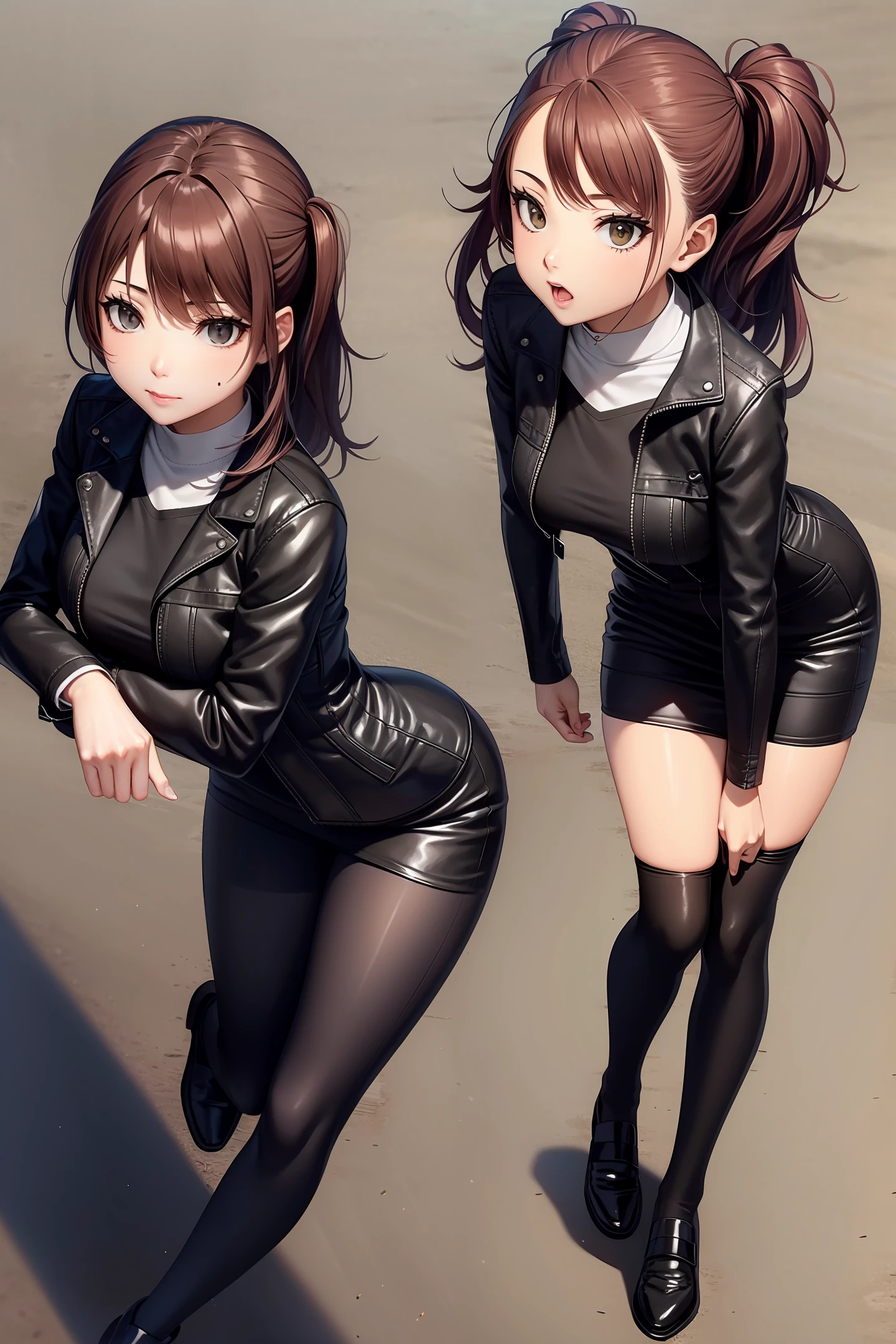 Leather，Swap，Plot direction，Black meat，Beard girl，Help him，tightsuit，lacepantyhose，over knee socks，校服，female high-school student，Group