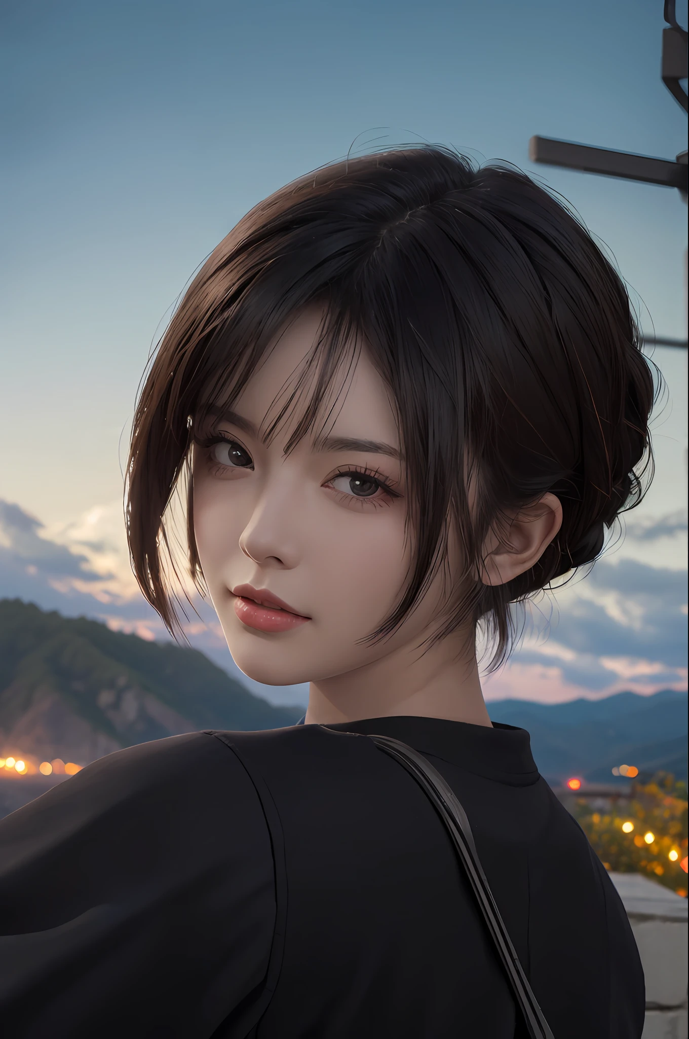 (masterpiece:1.3), (8k, photorealistic, RAW photo, best quality: 1.4), (1girl), beautiful face, (realistic face), (black hair, short hair:1.3), Nice hairstyle,photorealistic eye,Nice detail eyes,(Realistic skin),Beautiful skins,ancient wind,enticing,超高分辨率,Ultra photo realsisim,非常详细,the golden ratio