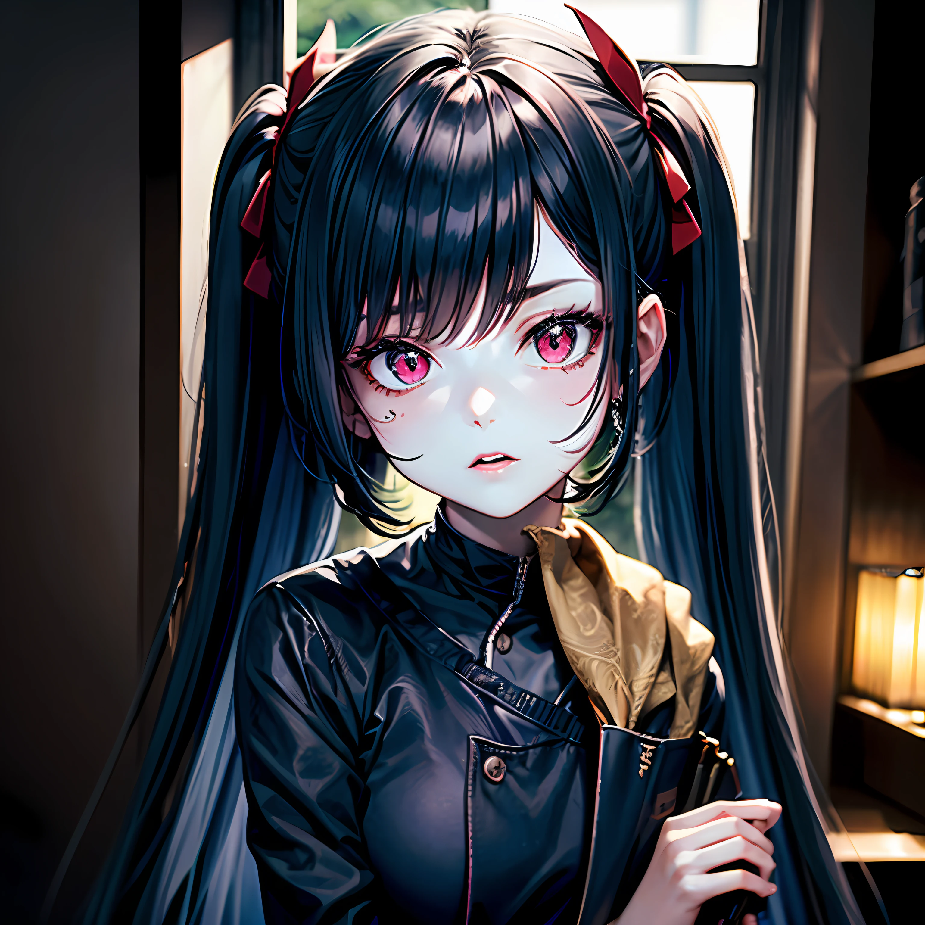 ({The demons} and {banya})，({teens girl}:1.2)，({dark-blue hair} and {pale blue skin})，({red pupils}),({Chef's suit}),({k hd}) --auto