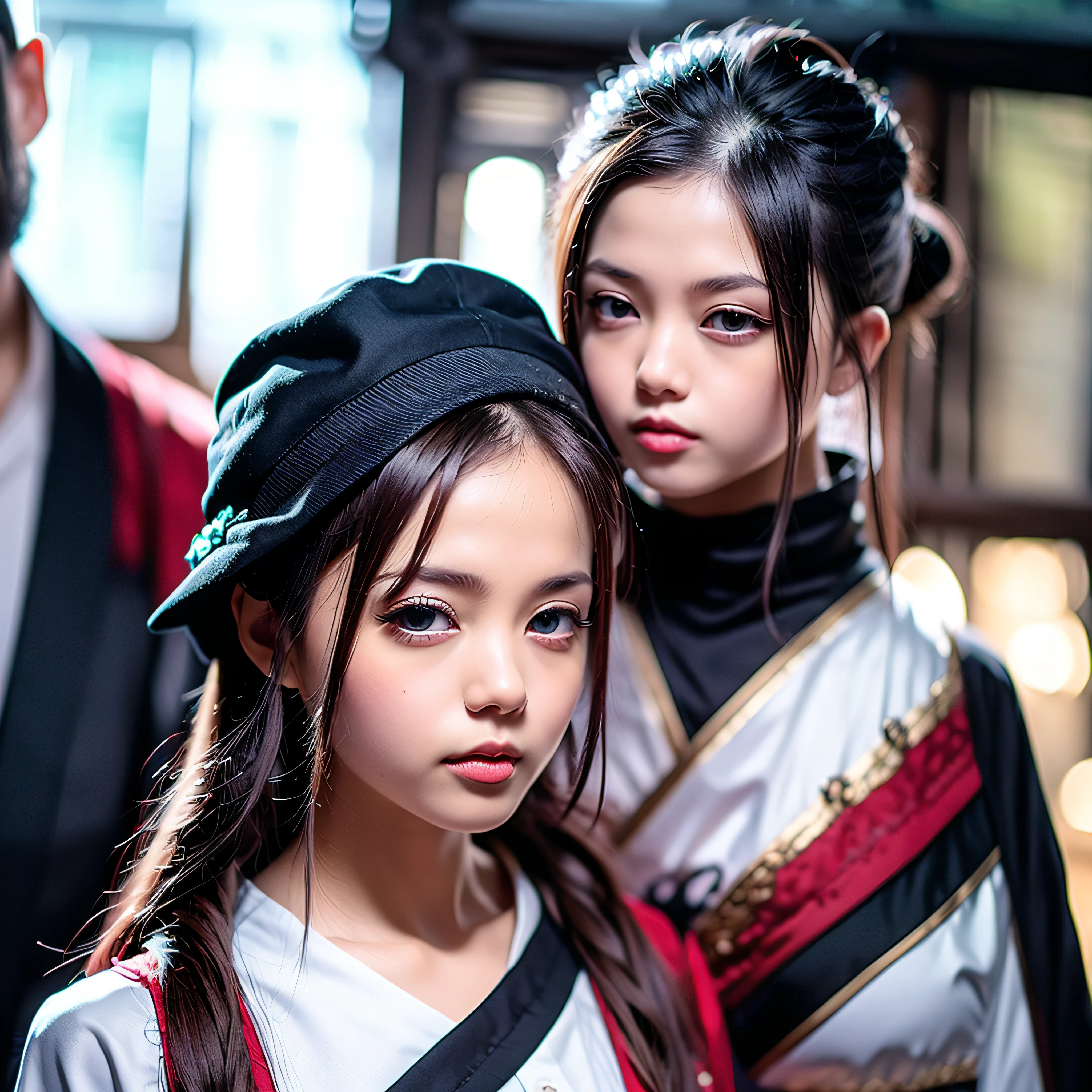 there are many children standing together in a field with a hat, warm and joyful atmosphere, age 5, motivational, nanquan, shaxi, tian zi, 24470, Group photo, Children, portrait shooting, ƒ/2.5 --auto