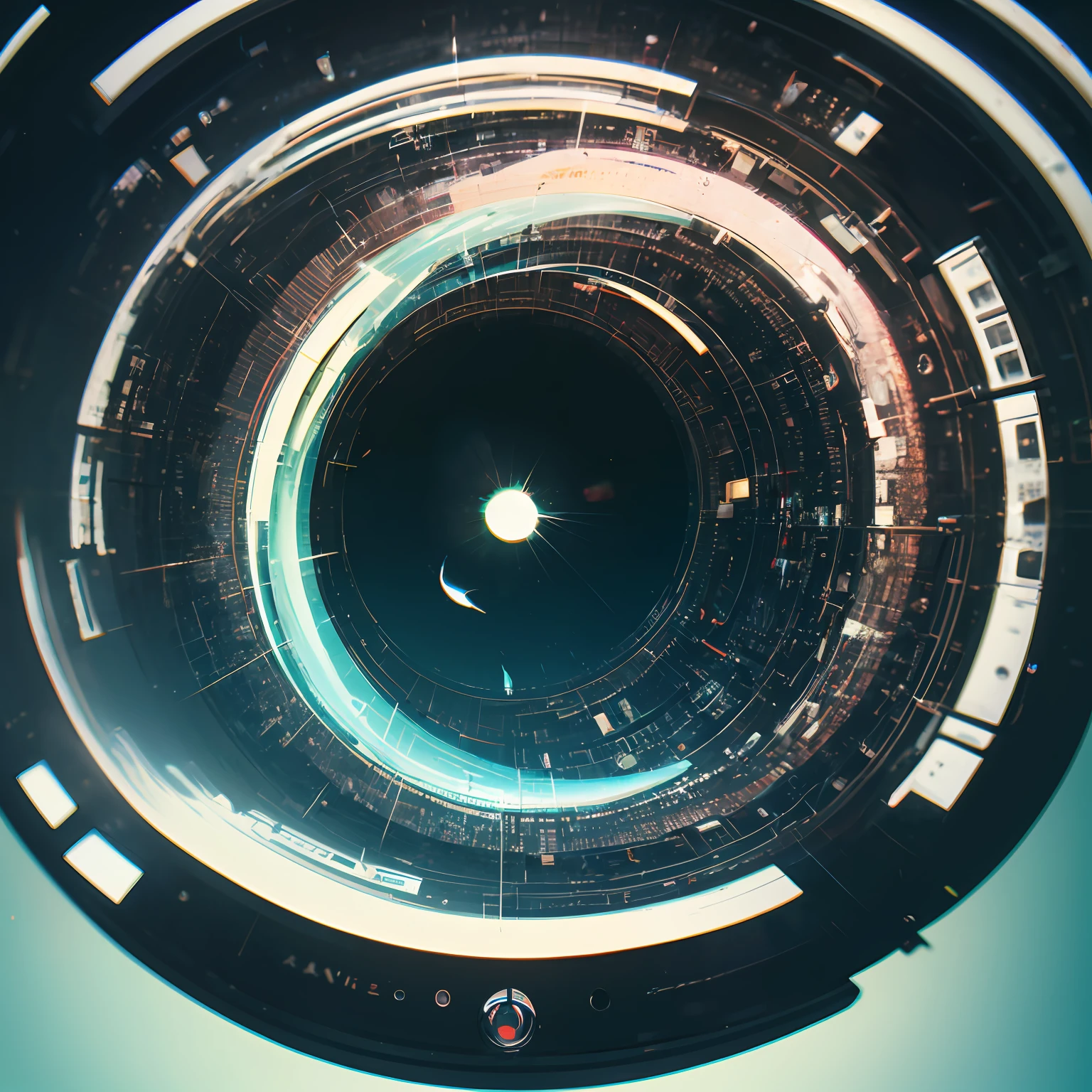 Minimalism, optical illusion, motion lines, chromatic aberration abuse, fisheye --auto