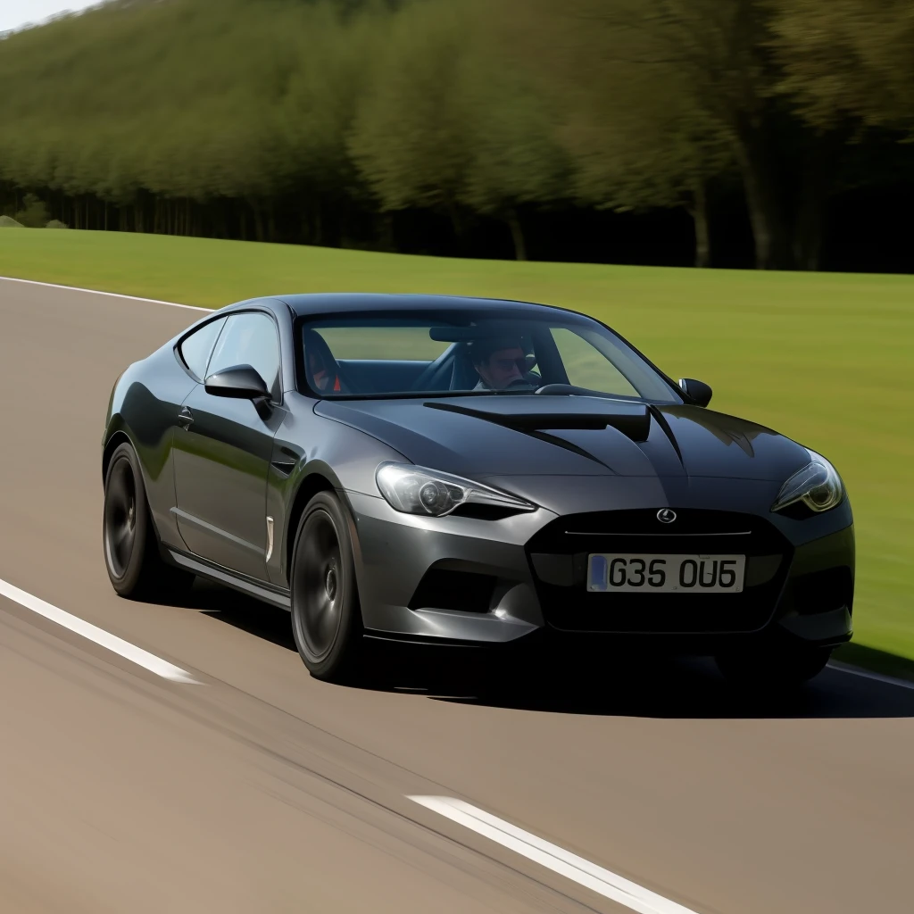 Father and son imposing speeding racing countryside