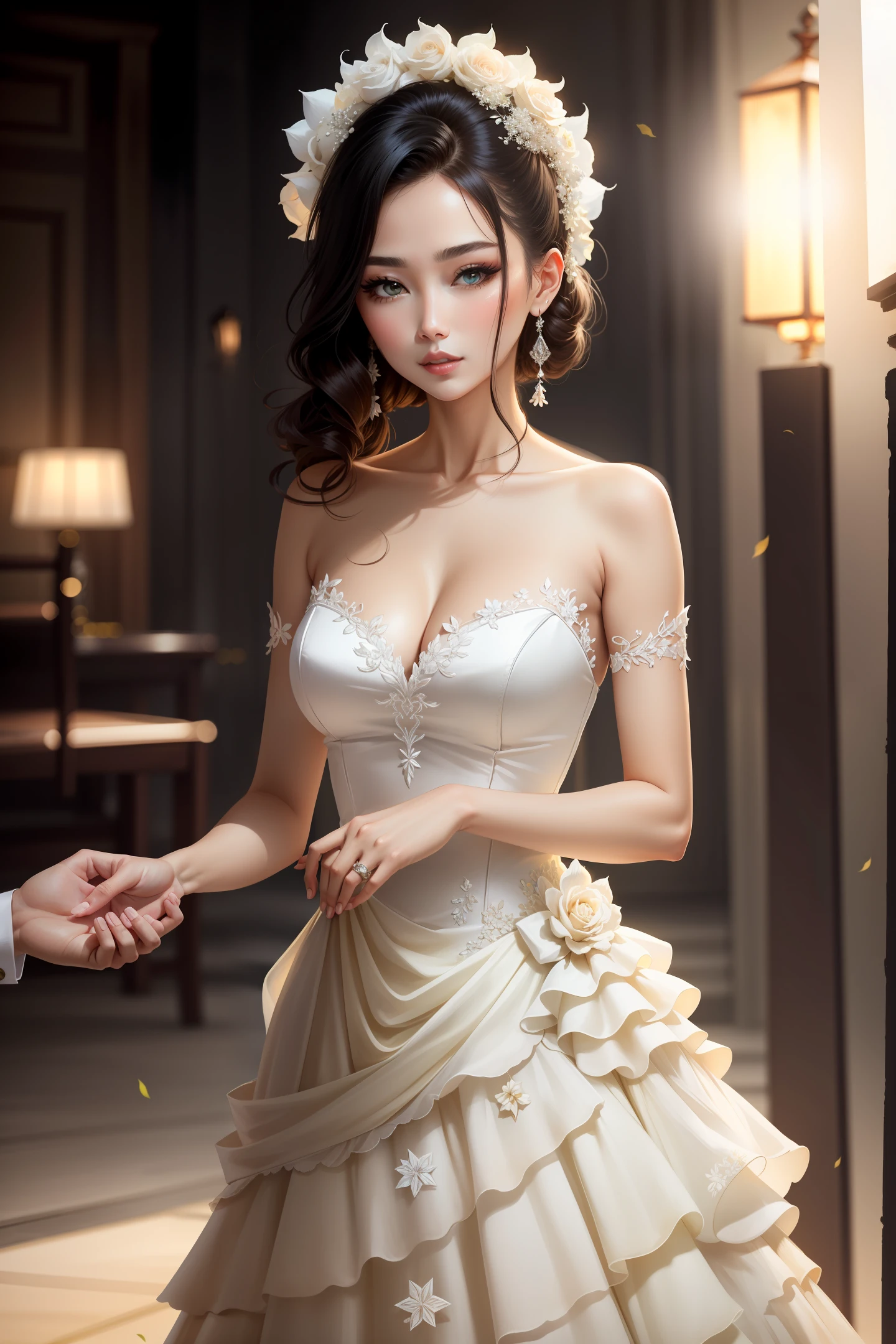 Lady Lady,dual horsetail,Lace skirt,wedding gown