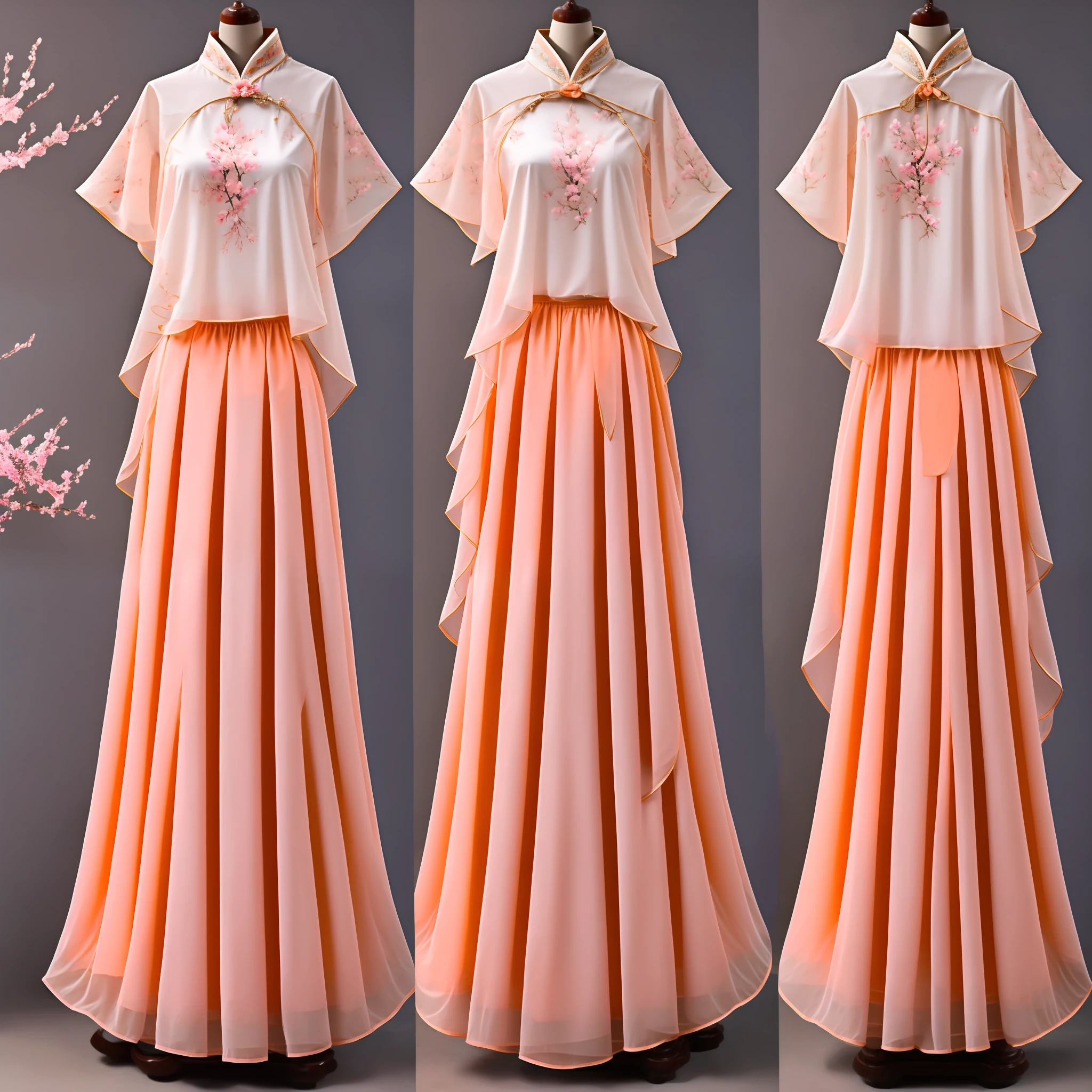 A beautiful Chinese woman who is gentle and lovely,Full body photo,delicate sexy collarbone,Charming goose egg face,二重まぶた,Bright peach blossom eyes,Pink lips,Small upturned nose,Bare half,Focus on the face,closeup of face,hyper HD,super detailing,Stand gracefully,High-waisted skirt with hip wrap,Stretch fabric for comfort,Creates a slender lower body with curves,Simple tunic with a T-shirt,Mature femininity is on display --auto