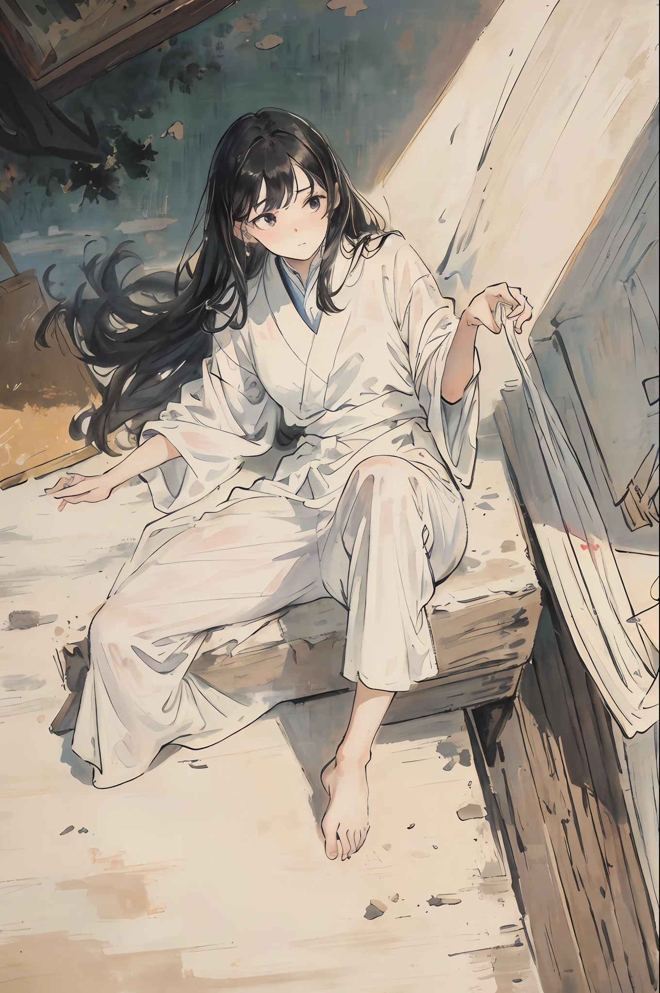 tmasterpiece,Need,The best beautiful girl,Extremely beautiful,World Masterpiece Theatre,super-fine,Need,Need,whaite hair,A high resolution,Need,1girl,Need,illustratio,looking at viewert, impasto, canvas, oil painted, realistic, realist,real,The feet are dressed in white silk