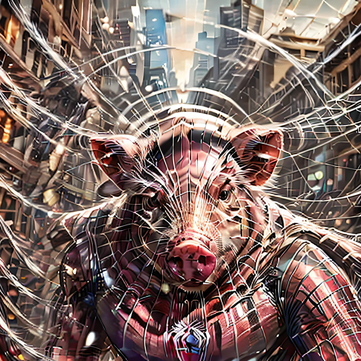 porco dos desenhos animados com o uniforme do homem- aranha, segurando uma teia, porco porco, anthropomorphic warrior piglet, Salvando o dia novamente, Piggy, Pig-spider-man hybrid, ! baron harkonnen!, Harry Volk Estilo Clip Art, Peter Parker como Homem-Aranha, porco, porco porco porco, graphic, desenhado com photoshop, ele, [epics