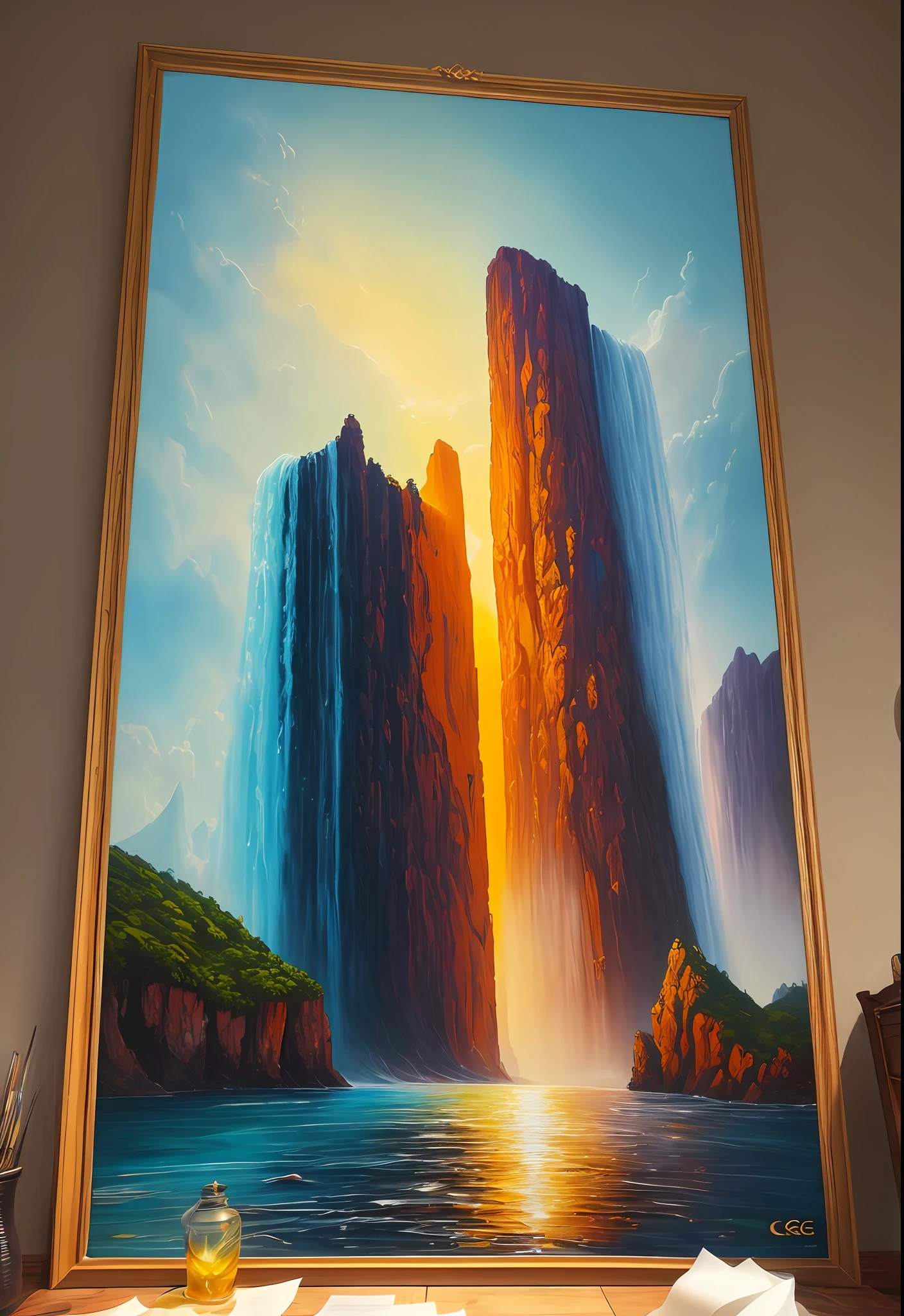 paisagem, water, (papel de parede 32k de unidade CG extremamente detalhado), obras de arte mais bonitas do mundo, professional majestic oil painting, intrincada, alto detalhe, foco nítido, dramatic and photorealistic painting art