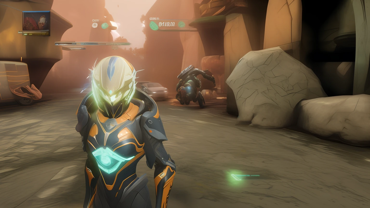 there is a woman in a futuristic suit riding a motorcycle, detailed warframe, of a beautiful female warframe, video game screenshot>, phantom dust gameplay screenshot, warframe armor, warframe destiny, of a beautiful saryn warframe, battle armor, warframe armor!!, discarded mechsuit in background, clothed in ethereal battle armor, unreal 4 screenshot