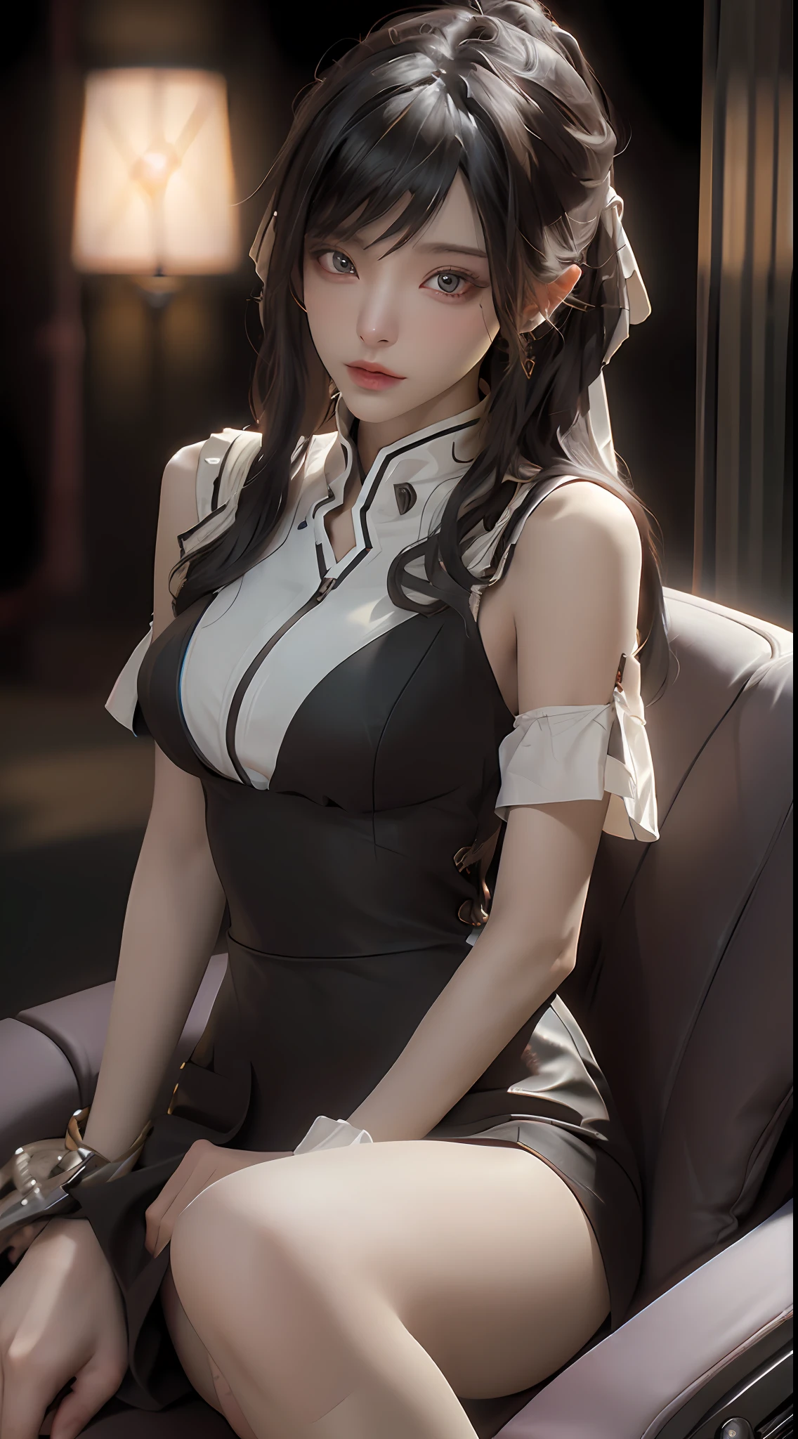 ((Best quality)), ((masterpiece)), (detailed:1.4), 3D, an image of a beautiful cyberpunk female,HDR (High Dynamic Range),Ray Tracing,NVIDIA RTX,Super-Resolution,Unreal 5,Subsurface scattering,PBR Texturing,Post-processing,Anisotropic Filtering,Depth-of-field,Maximum clarity and sharpness,Multi-layered textures,Albedo and Specular maps,Surface shading,Accurate simulation of light-material interaction,Perfect proportions,Octane Render,Two-tone lighting,Wide aperture,Low ISO,White balance,Rule of thirds,8K RAW,
