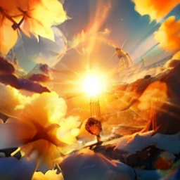 and the sun was shining brightly