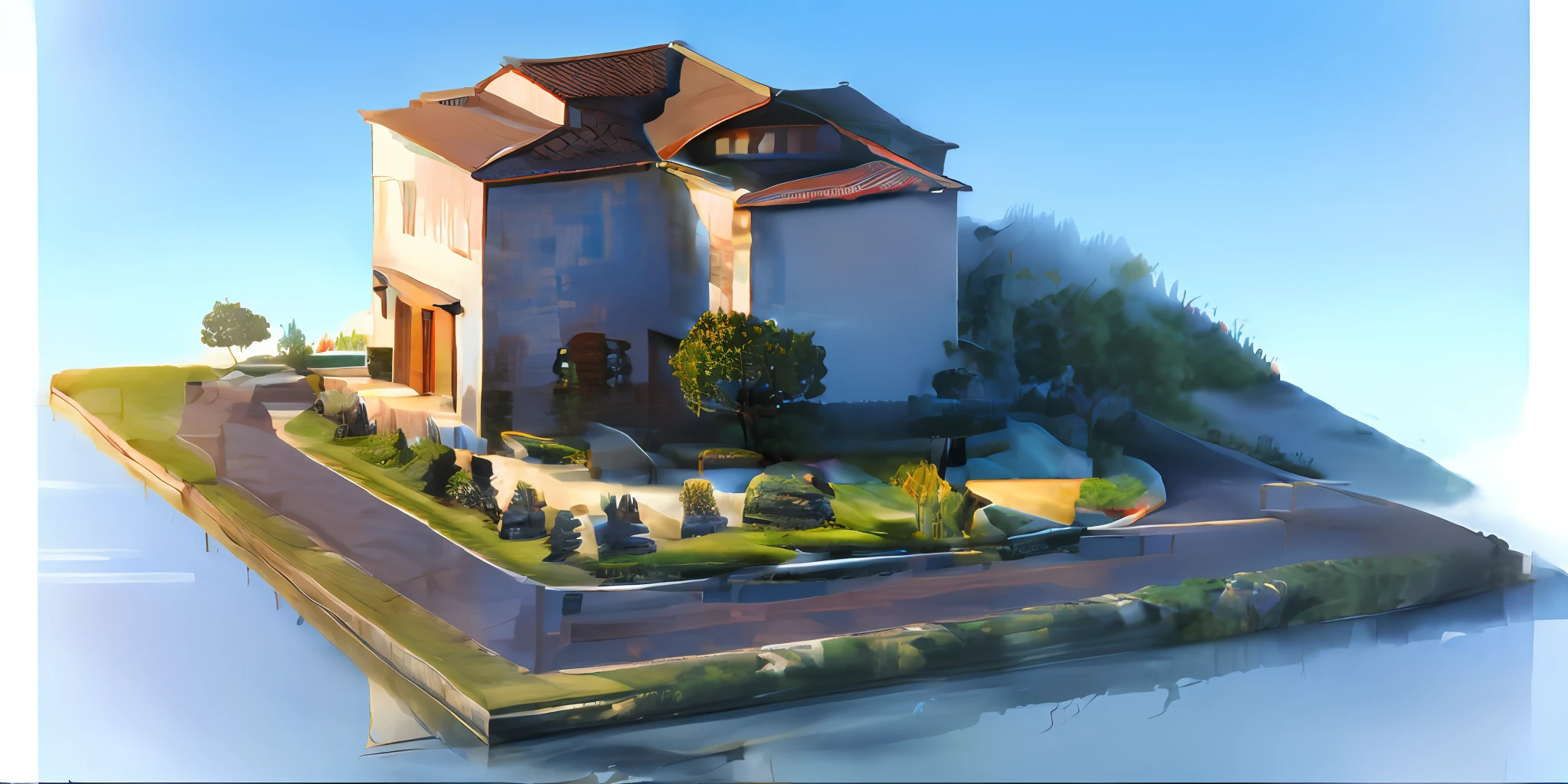 (tmasterpiece),high qulity,delicated,with high detail,Huipai roof,More roof details,8K,High- sharpness