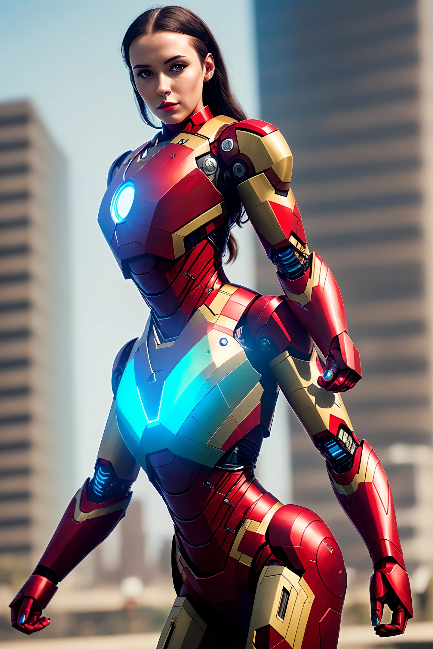 Cyberpunk female version of Iron Man