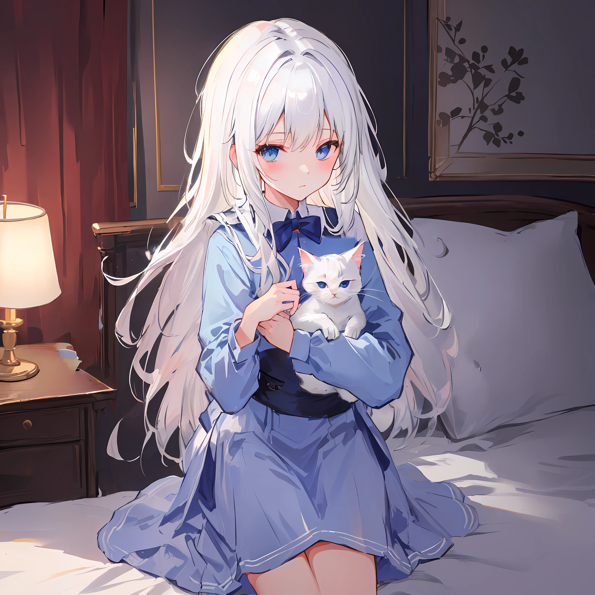 Poor milk，The kitten held in his arms