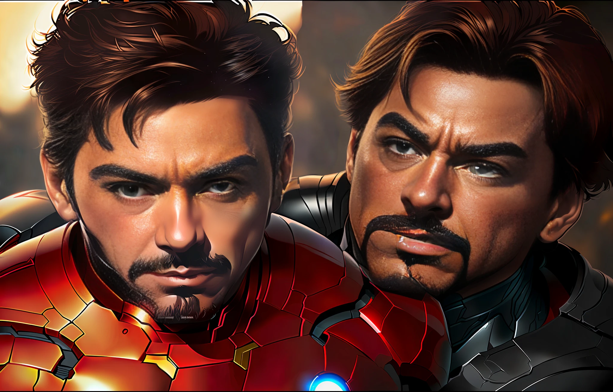 femele，Avengers Avengers War, concept art of tony stark, Tony Stark, tony sart highly detailed, Fan art, art directed filmic stark, highly detailed exquisite fanart, inspired by Tony Sart, medium close - up ( mcu ), stark, marvel art, mark brooks detailed, Epic portrait illustration, martin ansin artwork portrait, realistic art style, portrait of iron man --auto