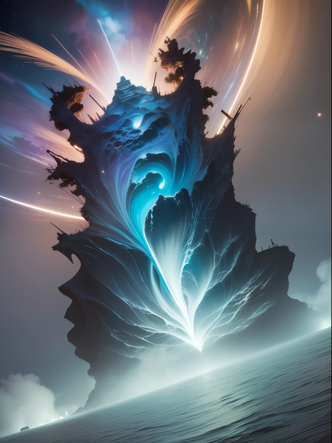 (((masterpiece))),best quality, illustration, earth, water ,fire, wind , space , paper_cut,