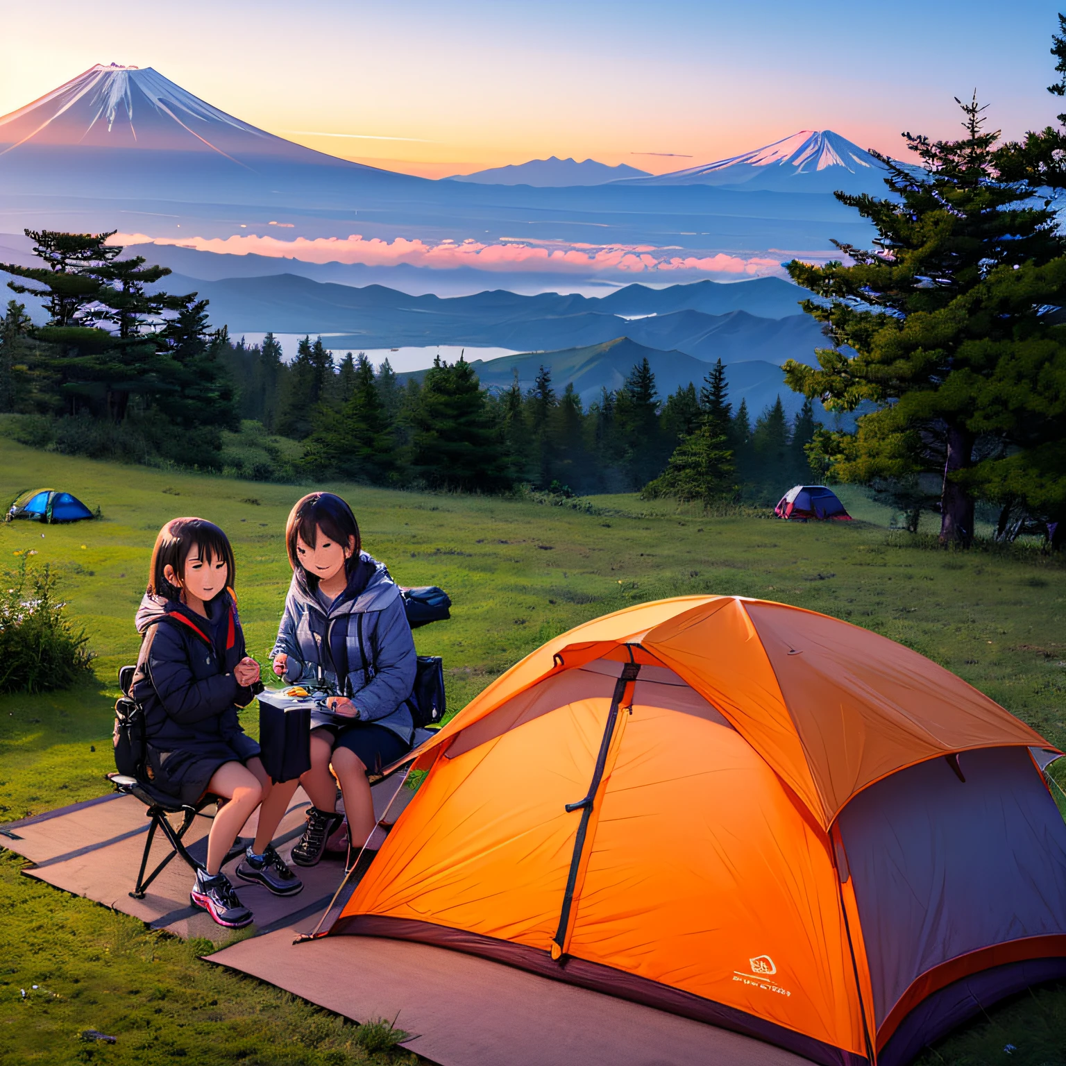 Mt. Fuji Sunrise Girls Camping --auto