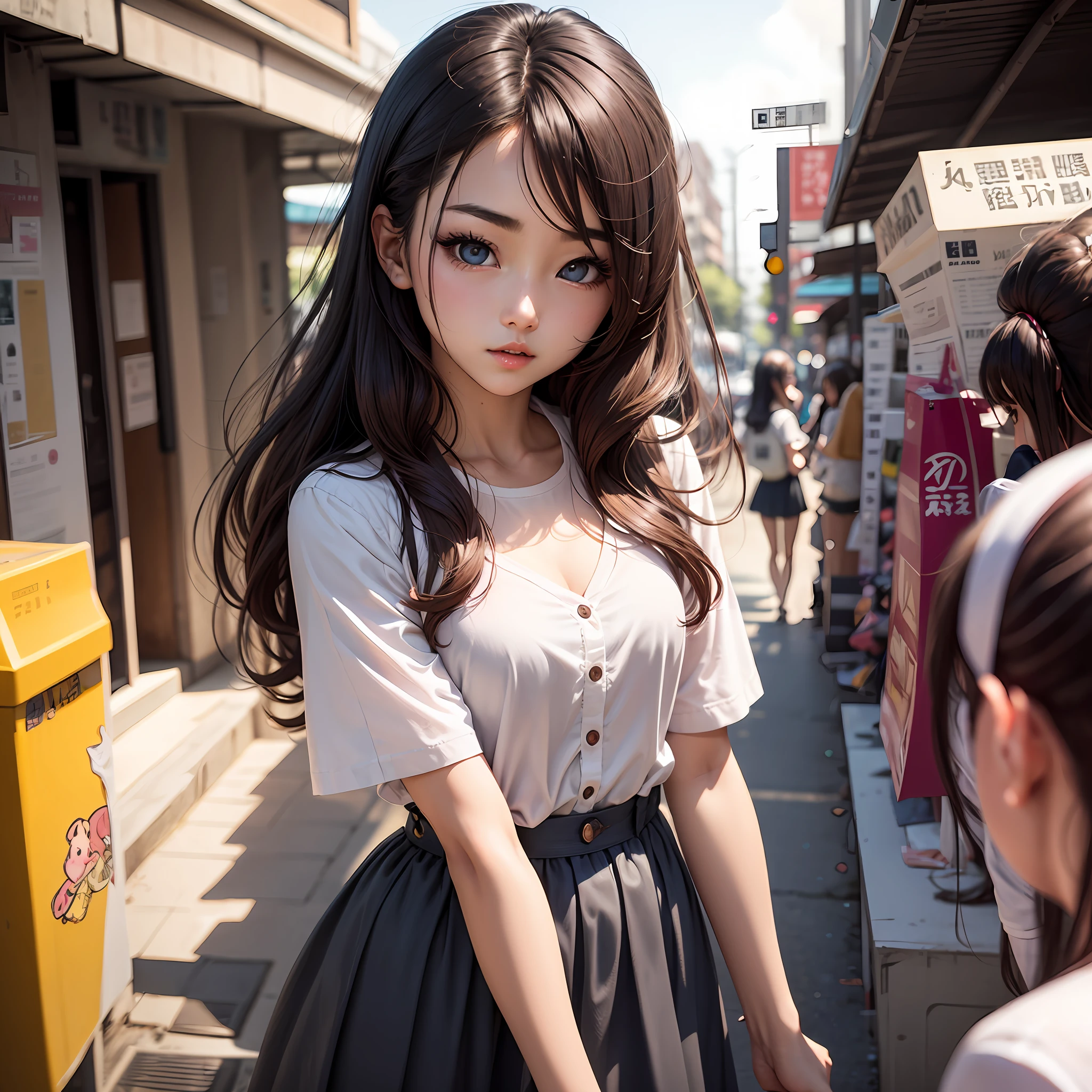 largeeyes、Moe girl、quadratic element、Day Man Girl、high school senior、Light、Girly、adolable、brunette color hair、Pure desire; --auto