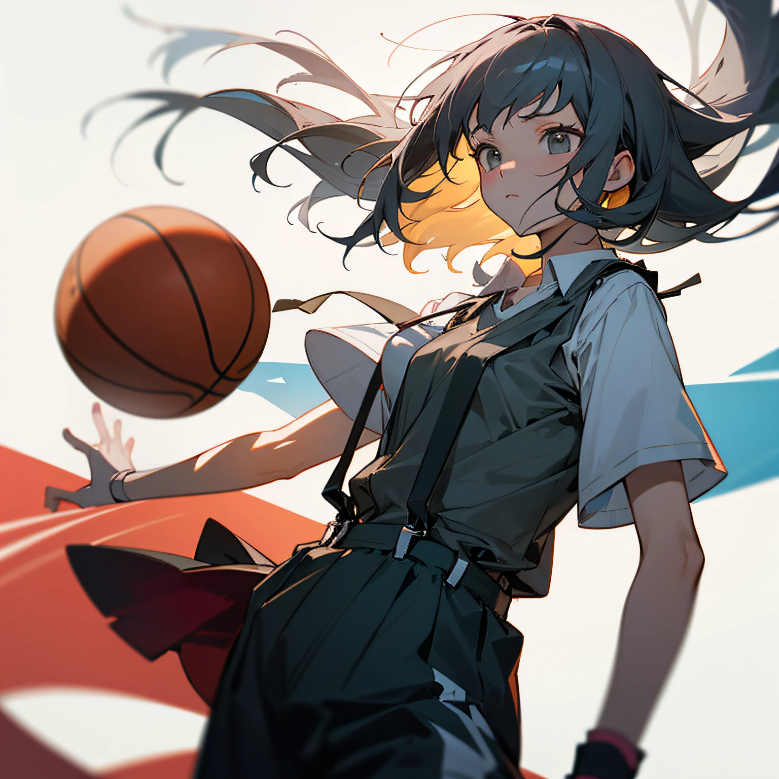 greyt hair,Basketball suspenders,Sporty wind, The texture is fine