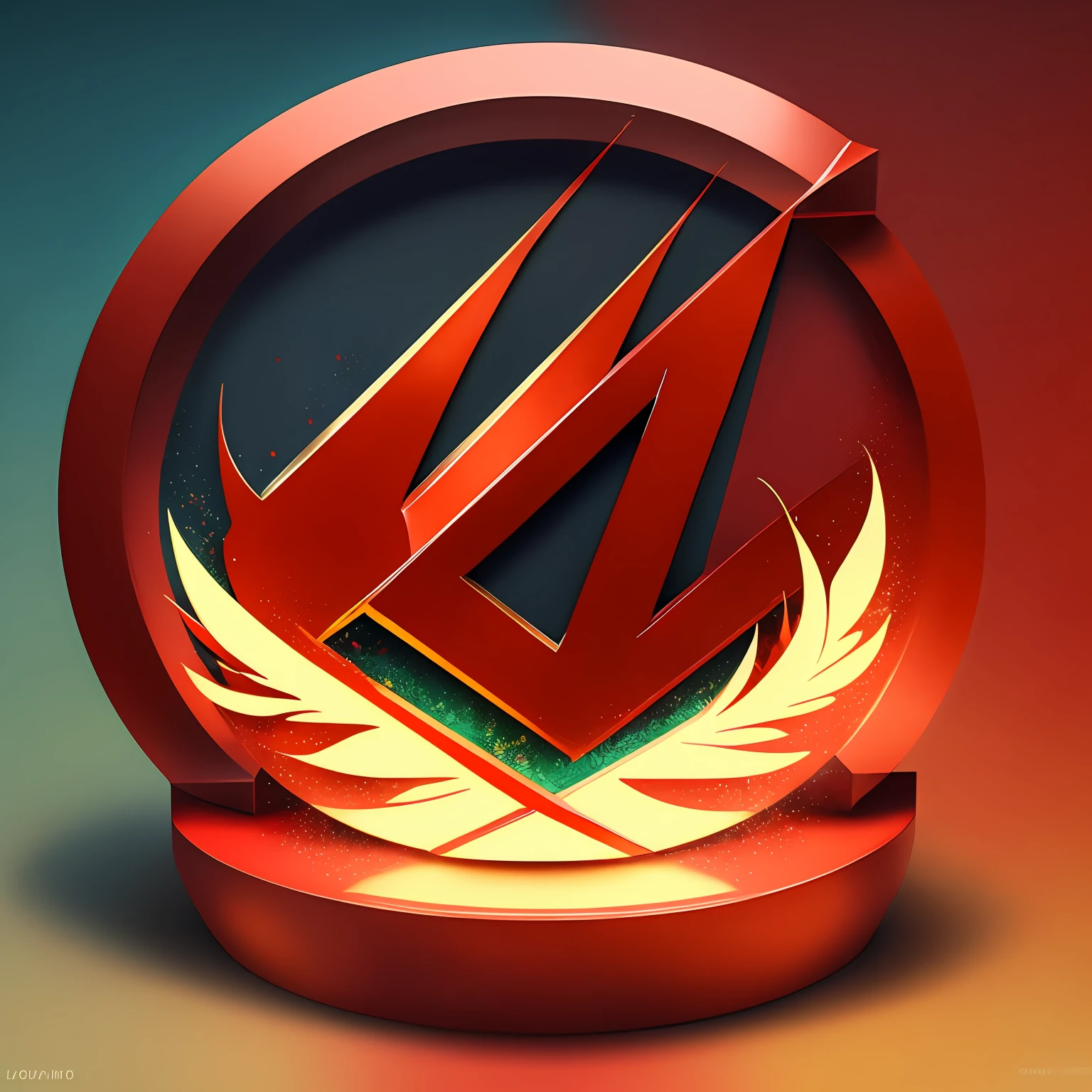 logotipo, palabra logymarca estampado sobre una base difuminada roja --auto