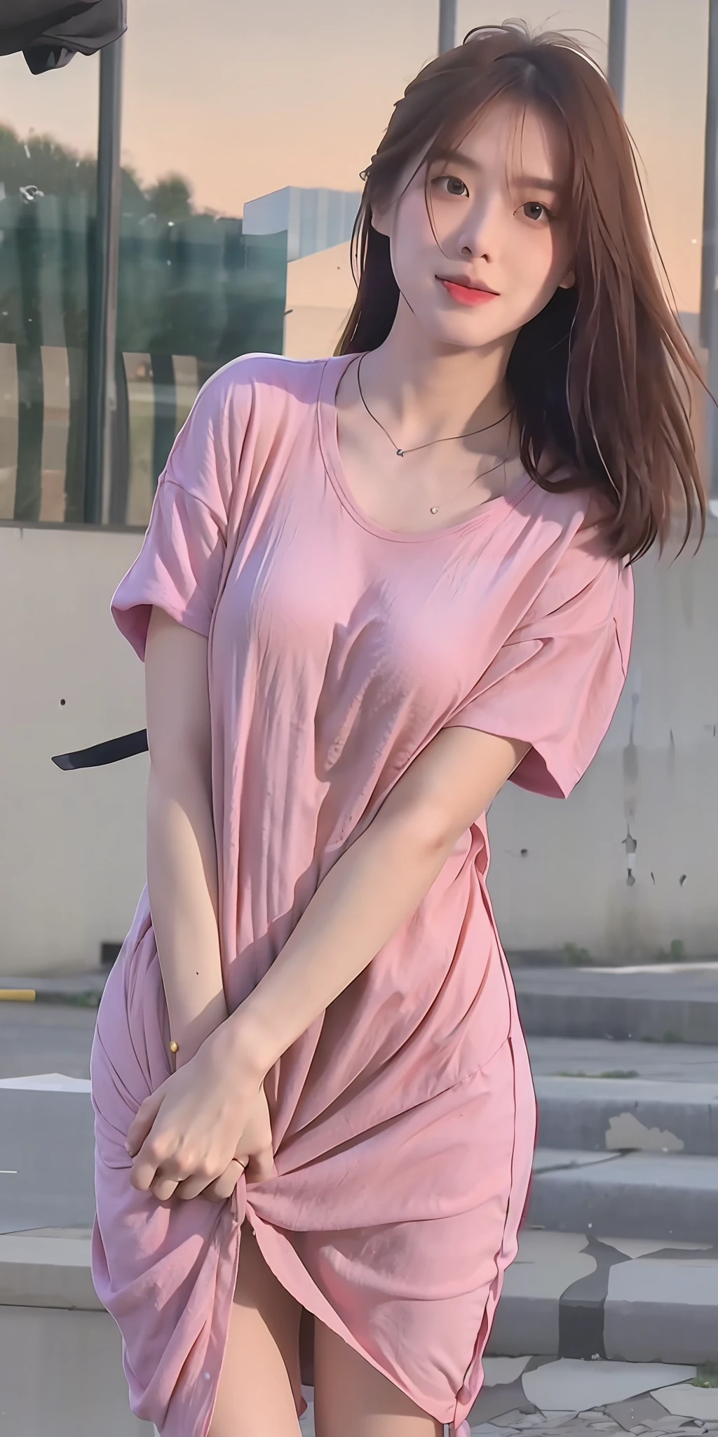mix4, 20d, solo, long_hair, shirt, dress, high_heels, full_body, look_at_viewer, (8k, RAW photo, best quality, mastery:1.2), (realistic, photo-realistic:1.37), professional lighting, photon mapping, light energy transfer, physically based rendering,