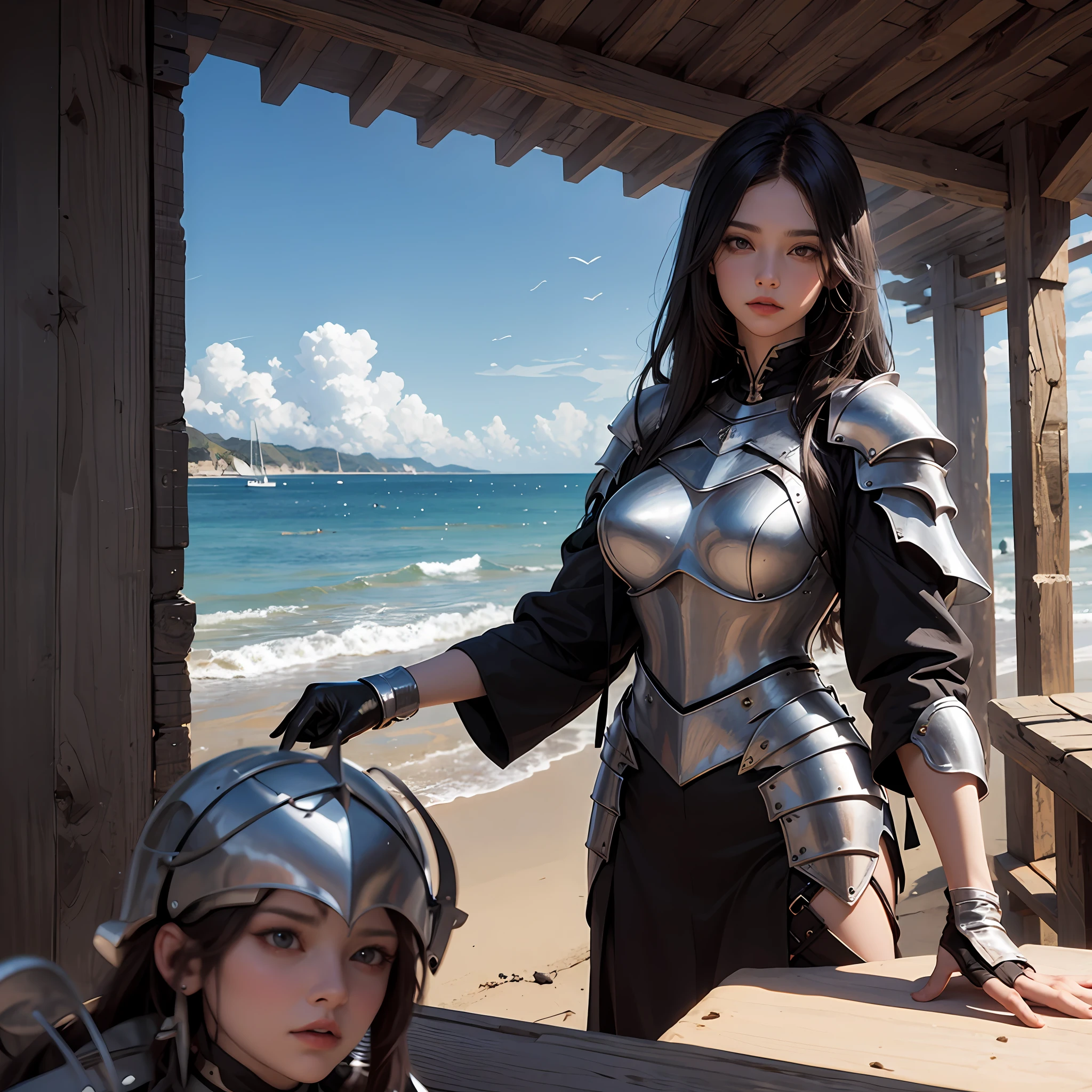 black hair, Surrealism, 8k,Lady Knight --auto