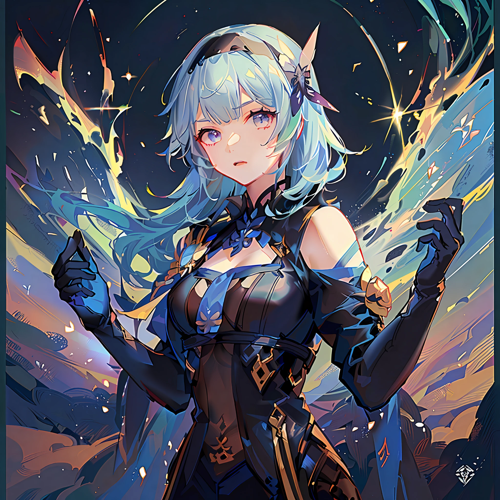 Anime - a stylized image of a man with blue hair and a sword,Popular on the ArtStation Pixiv,Keqing from Genshin Impact,Ayaka Genshin Impact,Extremely detailed Artgerm,Exquisite fanart with high detail,Guweiz on ArtStation Pixiv,8K high quality detail art,Guweiz on the Pixiv Art Station,high detailed official artwork,a blue tie,Purple eye