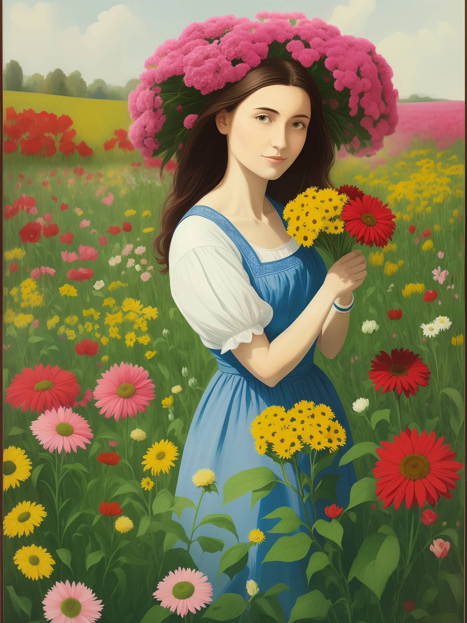 Woman with flowers