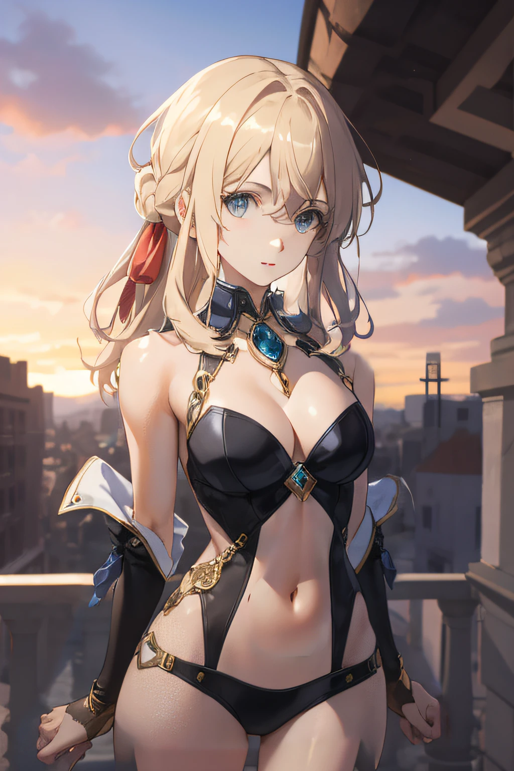 best qualtiy, Full body like，Refined face，Realistic faces，Slim figure，mediuml breasts，pantyless，no clothe，realisticlying，Base of the thighs，Collar，shiny skins