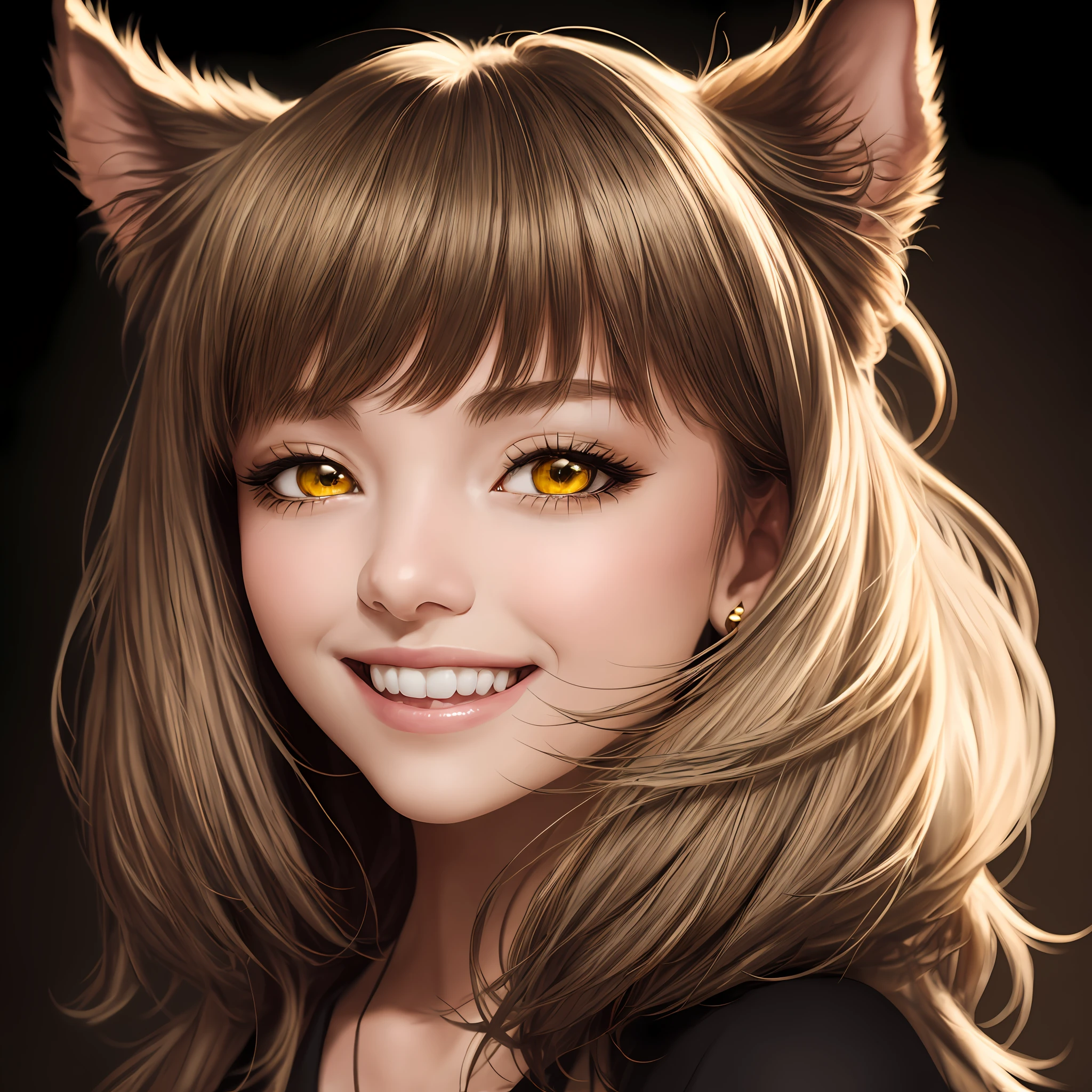 realistic portrait of a cute Yorkshire terrier dog
((black and beige color)) cute smile, ((funny)), black background dark lighting, yellow neon, close-up, product view, detailed facial details, perfect face, sharpness, trend in arts, sharp facial details, cgsociety, ultra high quality digital artwork, exquisite hyper detail, 4k, 8k soft lighting, dreamy --iso 100, fashion - --auto