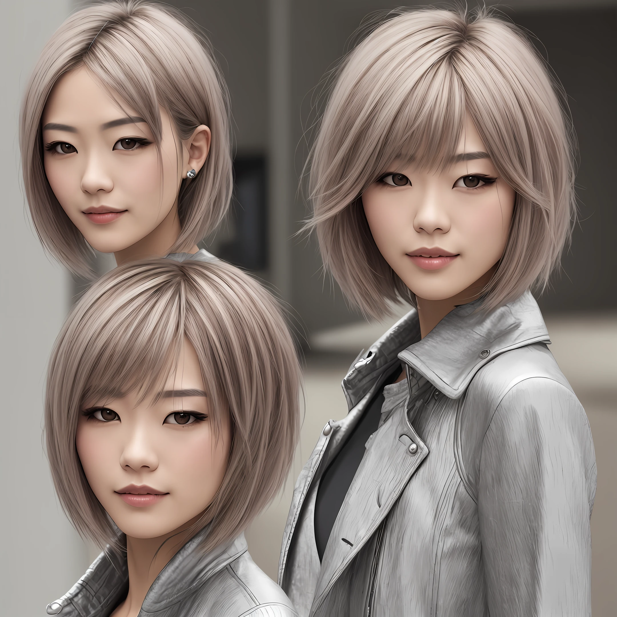 shoun,short
,silber hair