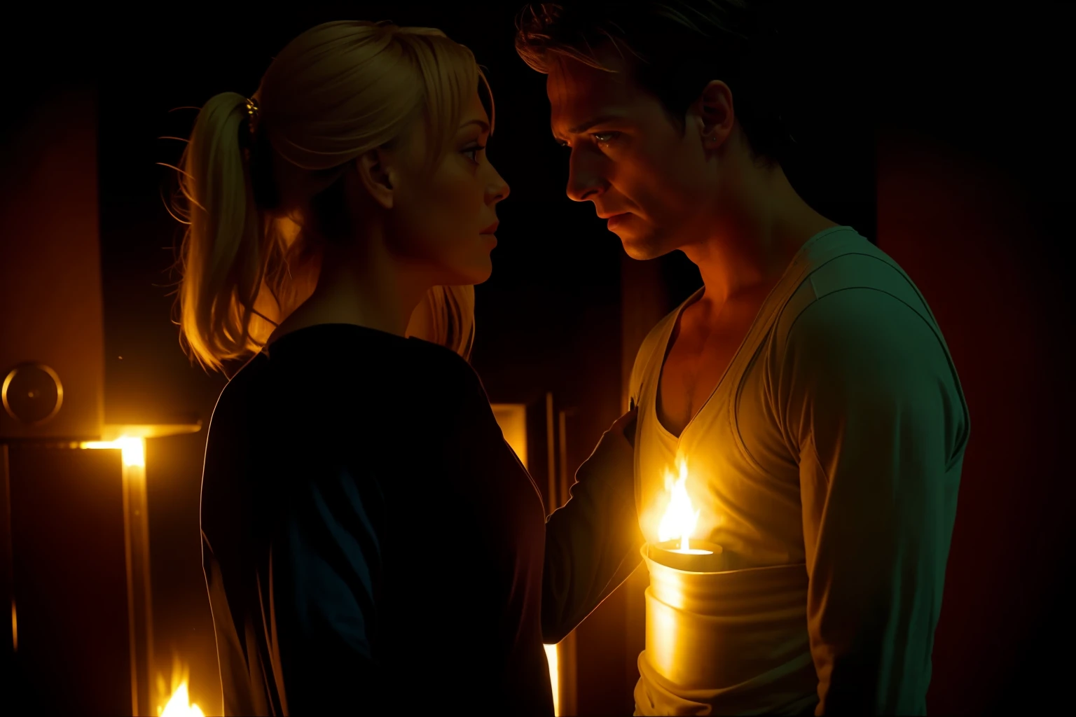 they are looking at each other in front of a fireplace, intense scene, full scene shot, still from the movie, movie screen shot, high res, movie screencap, scene from live action movie, still from a live action movie, close scene, screenshot from a movie, shot from movie, movie filmstill, scene from a movie, film still from the movie